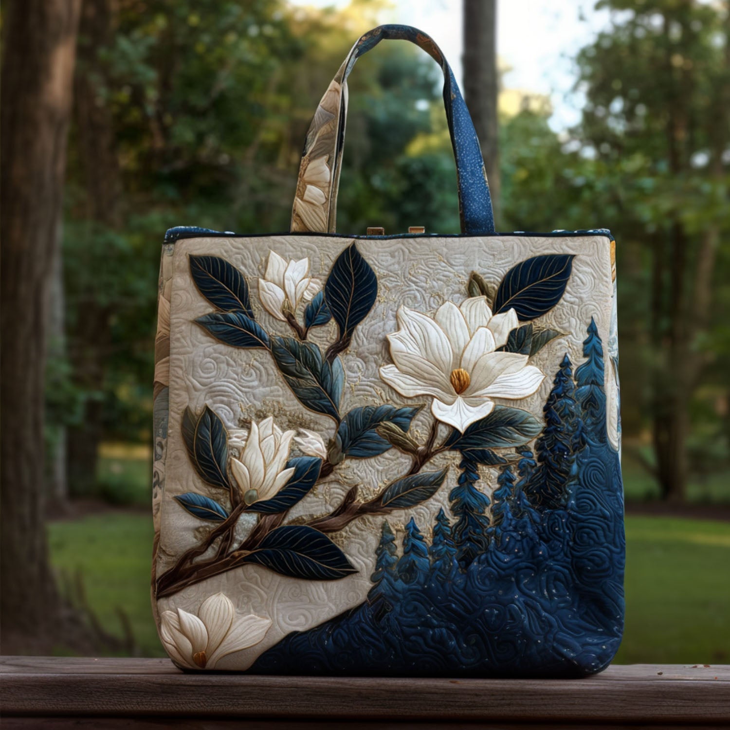 Magnolia Sky Quilted Tote Bag Sunflower Gifts For Her