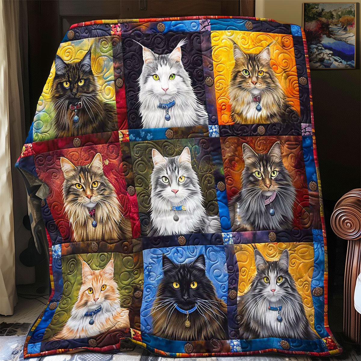 Maine Coon Album Quilt Blanket Throws And Blankets Mother's Day Gifts For Daughter In Law