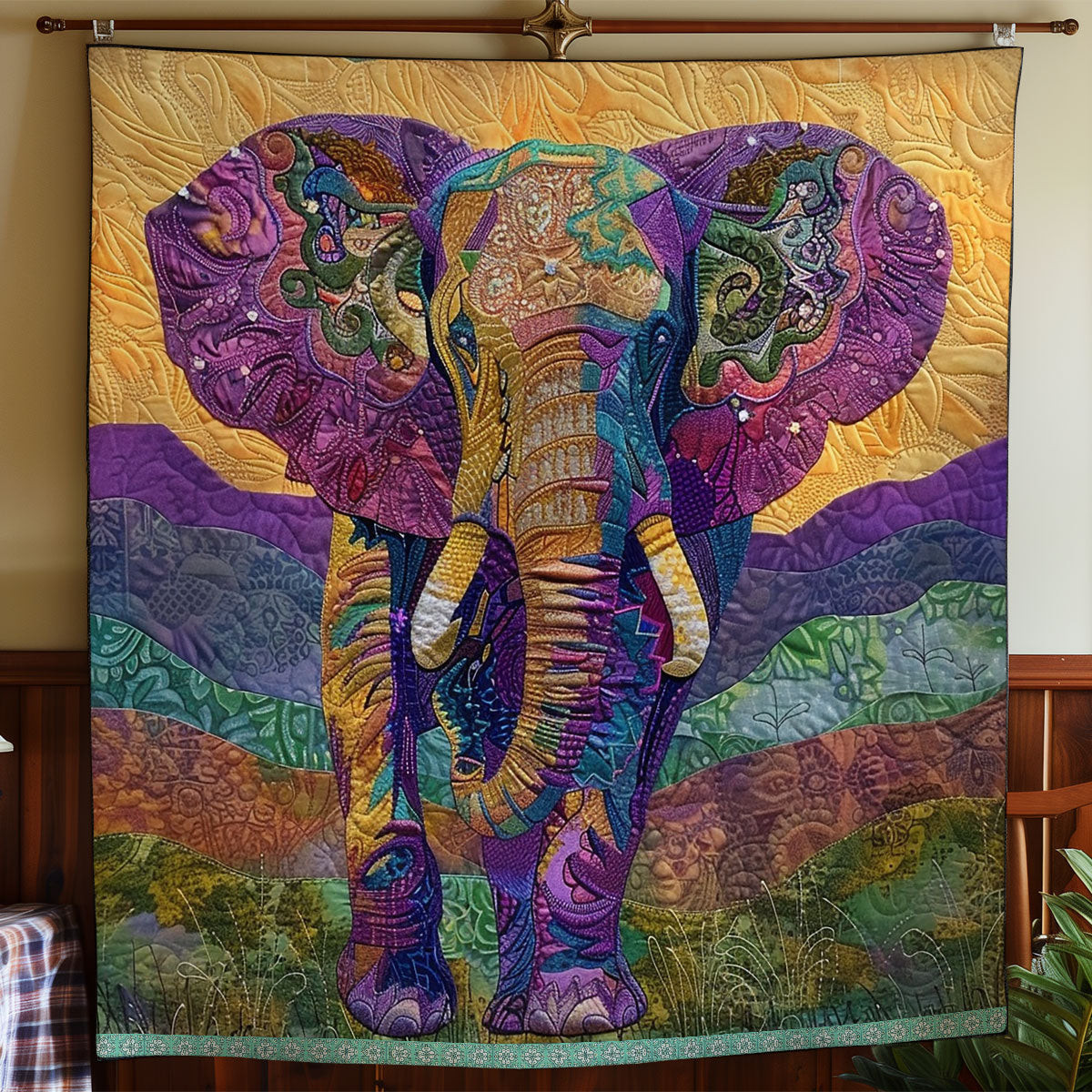 Majectic Mandala Elephants Quilt Blanket Luxury Throw Blankets Retirement Gift Ideas For Men