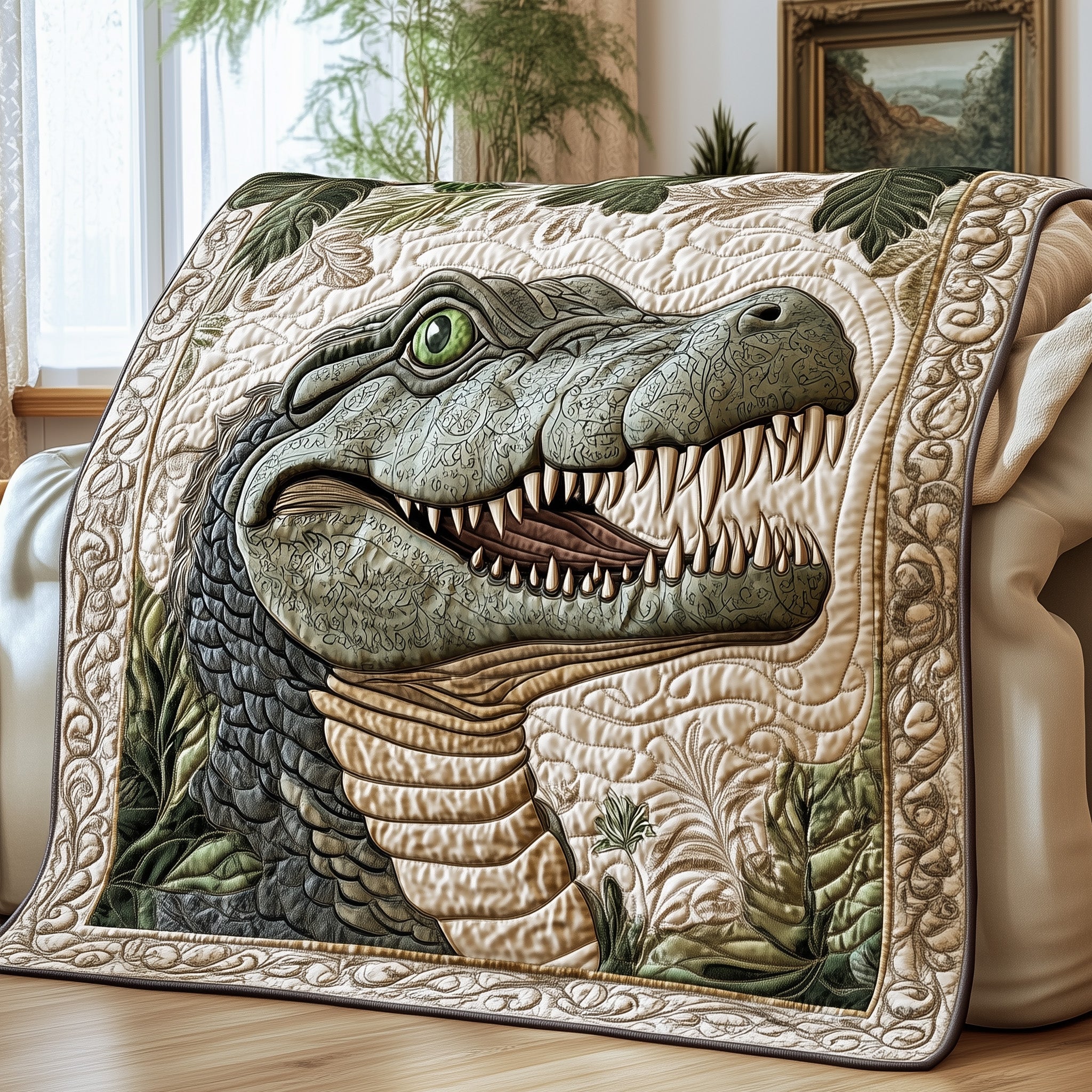 Majestic Alligator Quilted Blanket Cute Soft BlanketCrocodile Themed Gifts