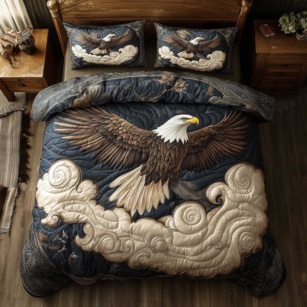 Majestic Bald Eagle Duvet Cover Set Fall Quilt Cover Gifts For Couples