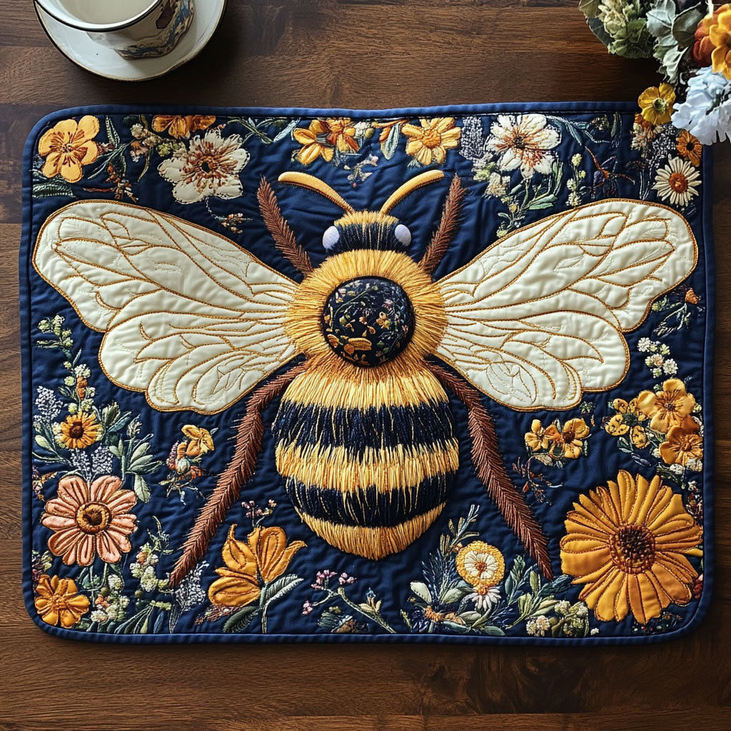 Majestic Bee Quilted Placemat Home Decor Items Best Gifts For Beekeepers