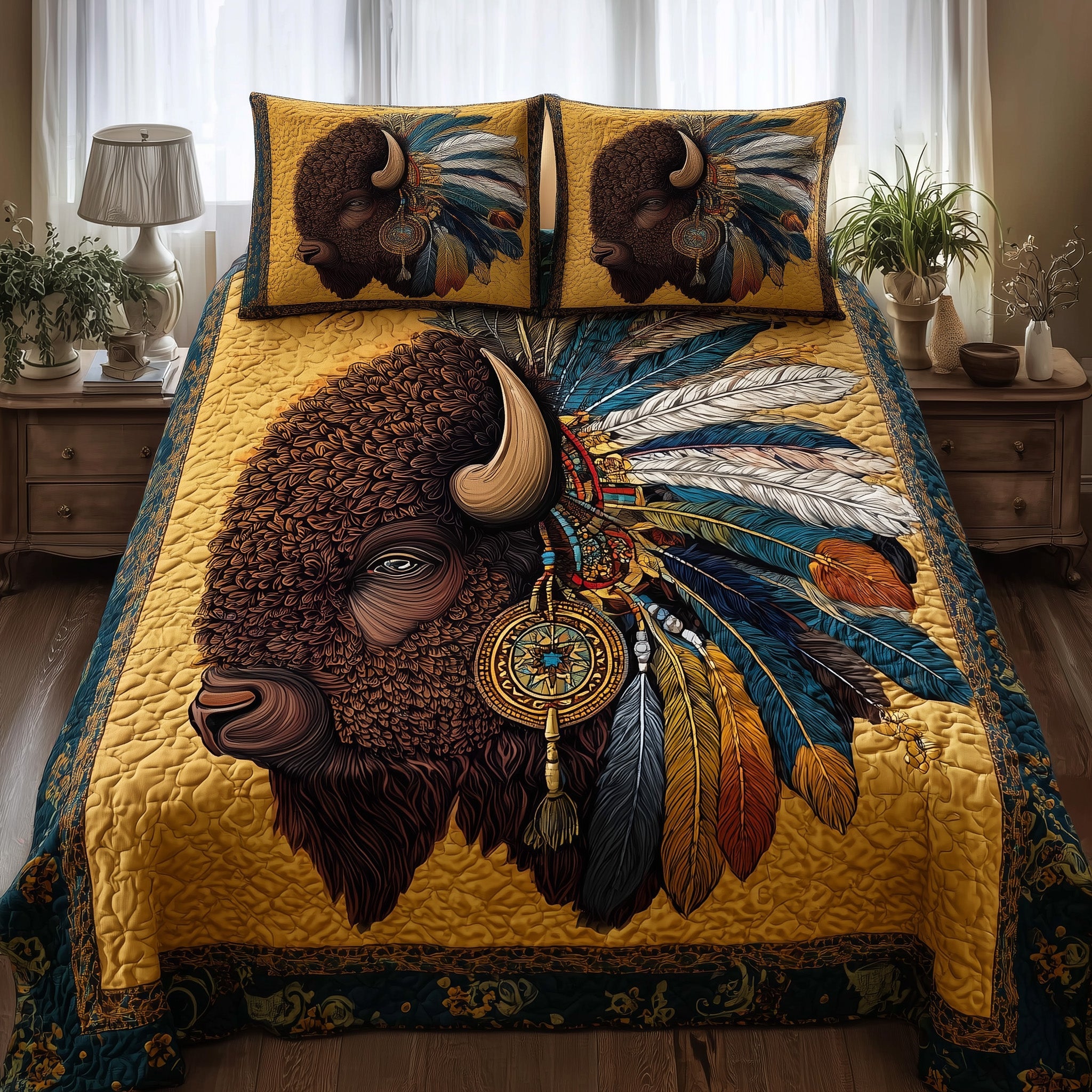 Majestic Bison Quilted Bedding Set Refresh Your Room