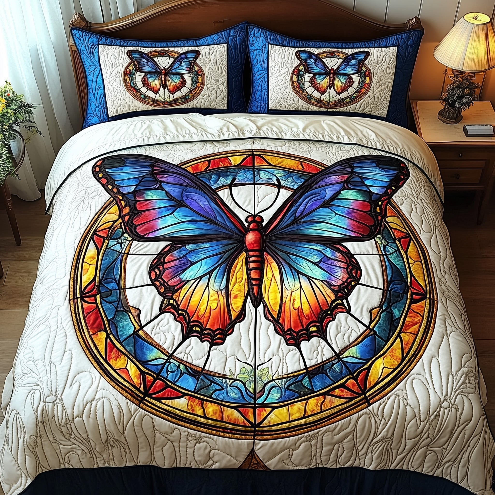 Majestic Butterfly Quilted Bedding Set Duvet Cover Bedspread Awesome Gifts For Butterfly Lovers