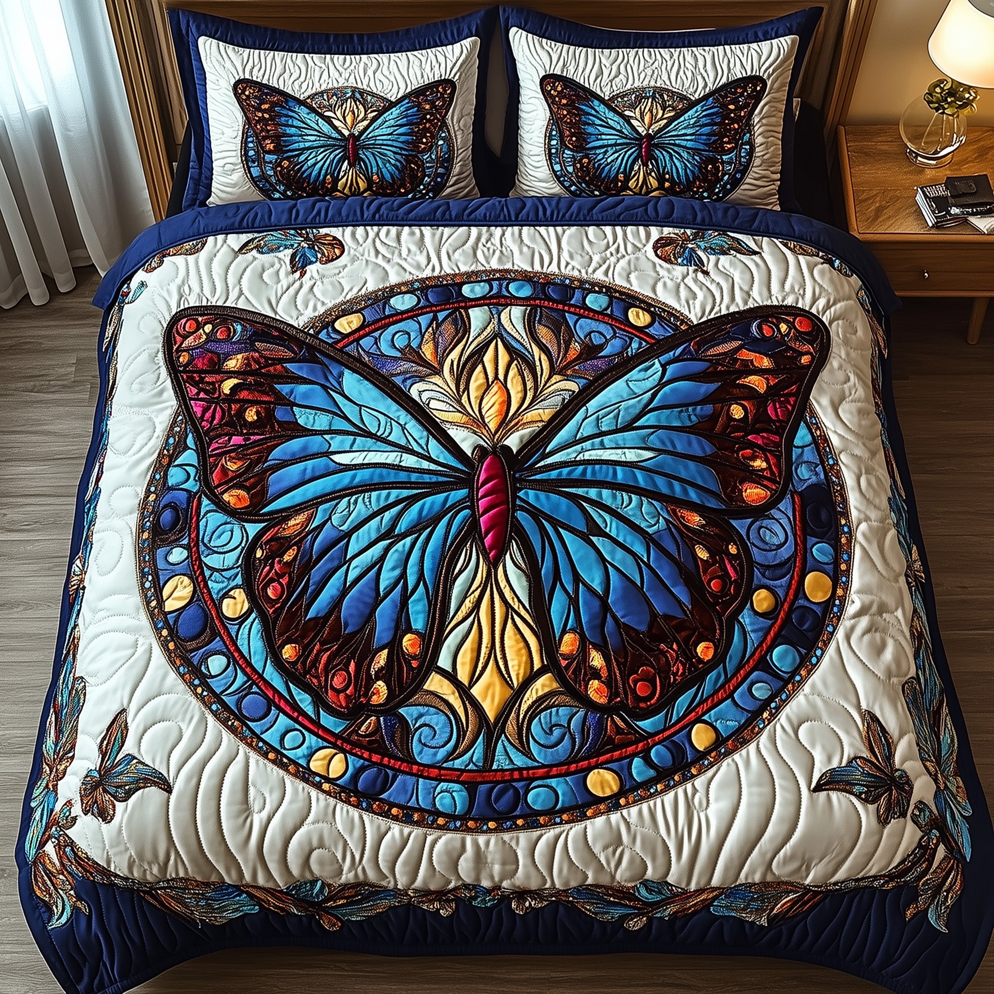 Majestic Butterfly Quilted Bedding Set Duvet Cover Bedspread Best Butterfly over Gifts For Mom