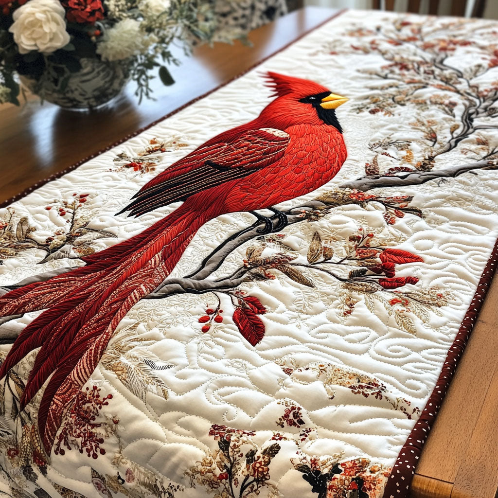 Majestic Cardinal Quilted Table Runner Dining Room Table Decor Ideas Cardinal Christmas Gift Ideas