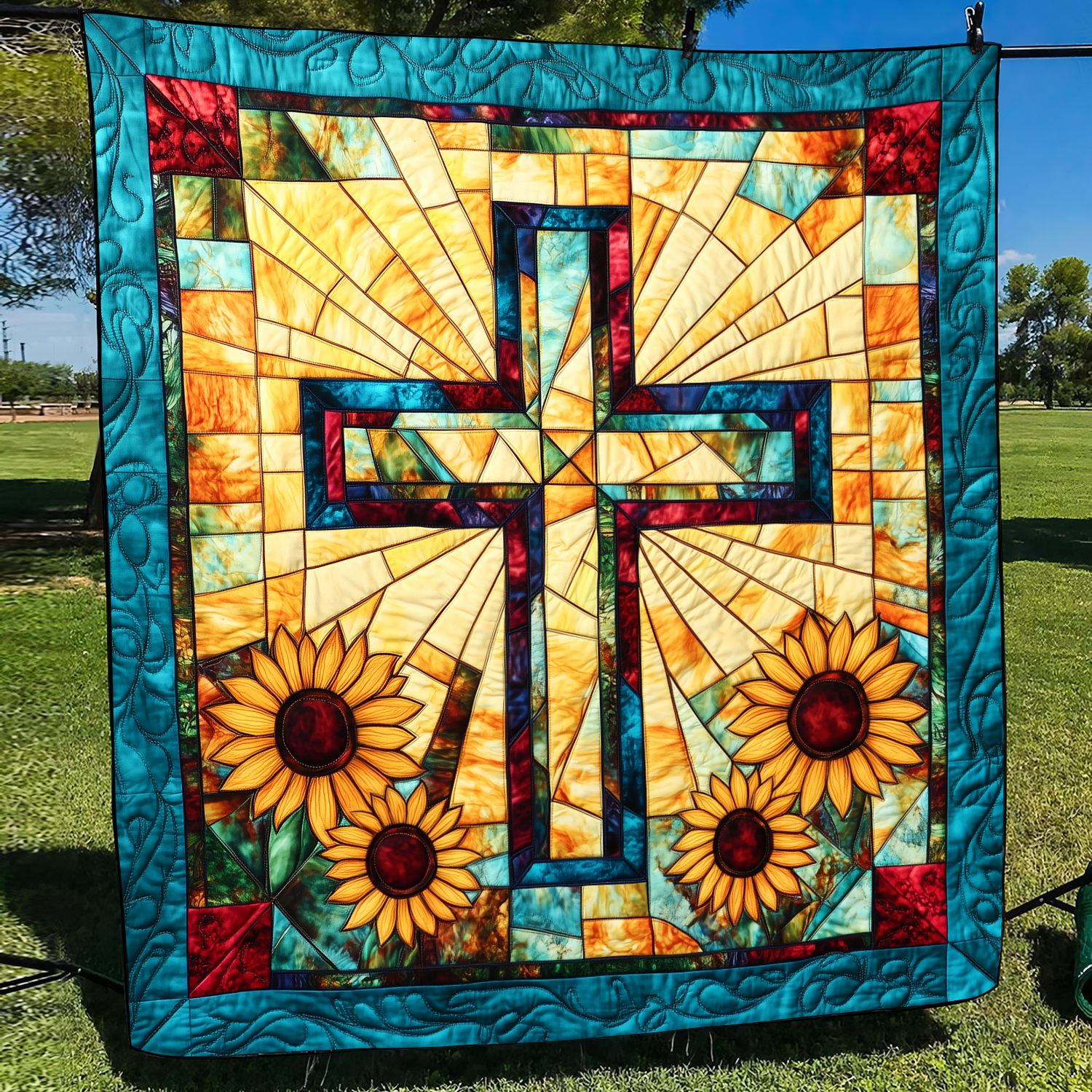 Majestic Cross Quilted Blanket Unique Christian Gifts
