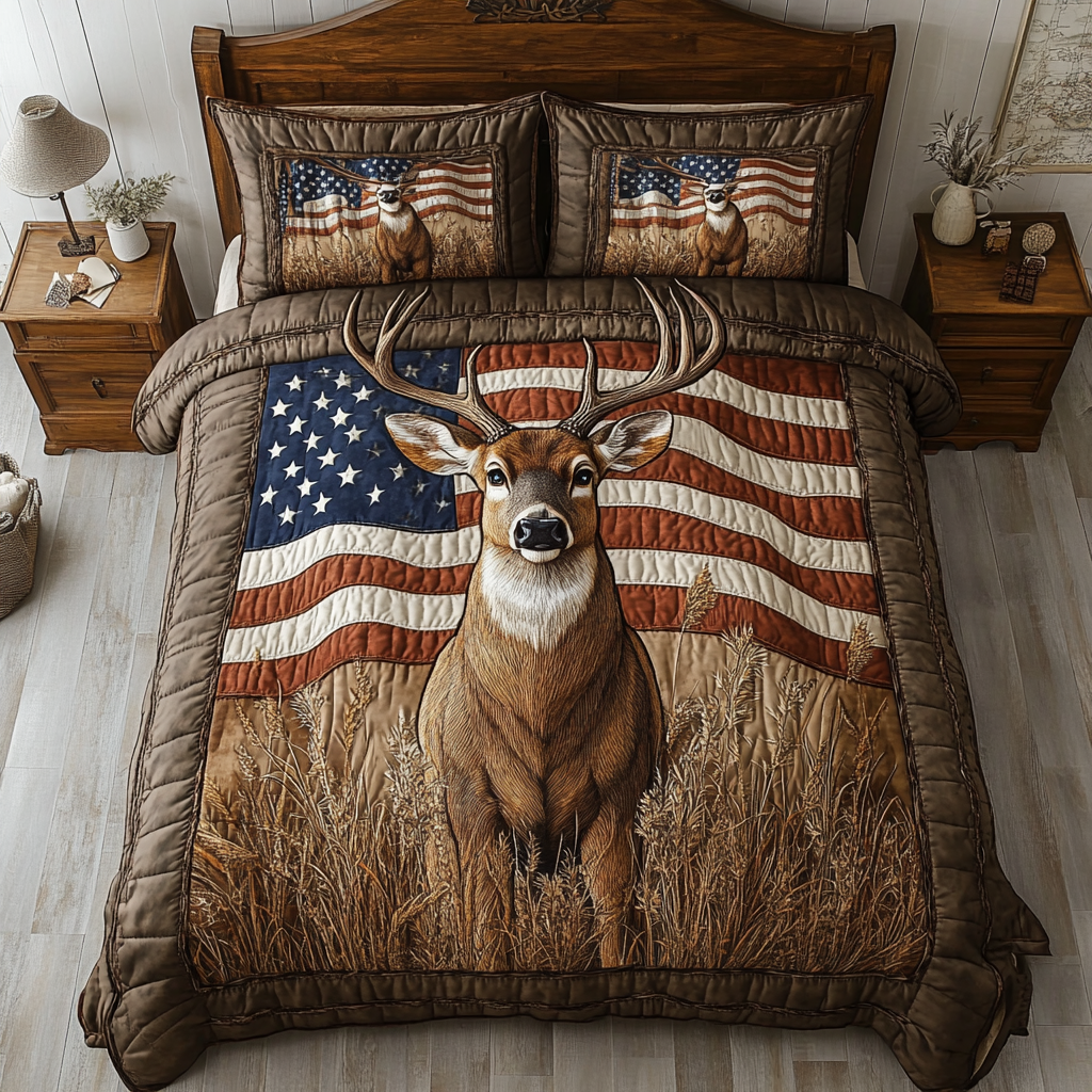 Majestic Deer Quilted Bedding Set Best Comforter Sets Deer Gifts For Him
