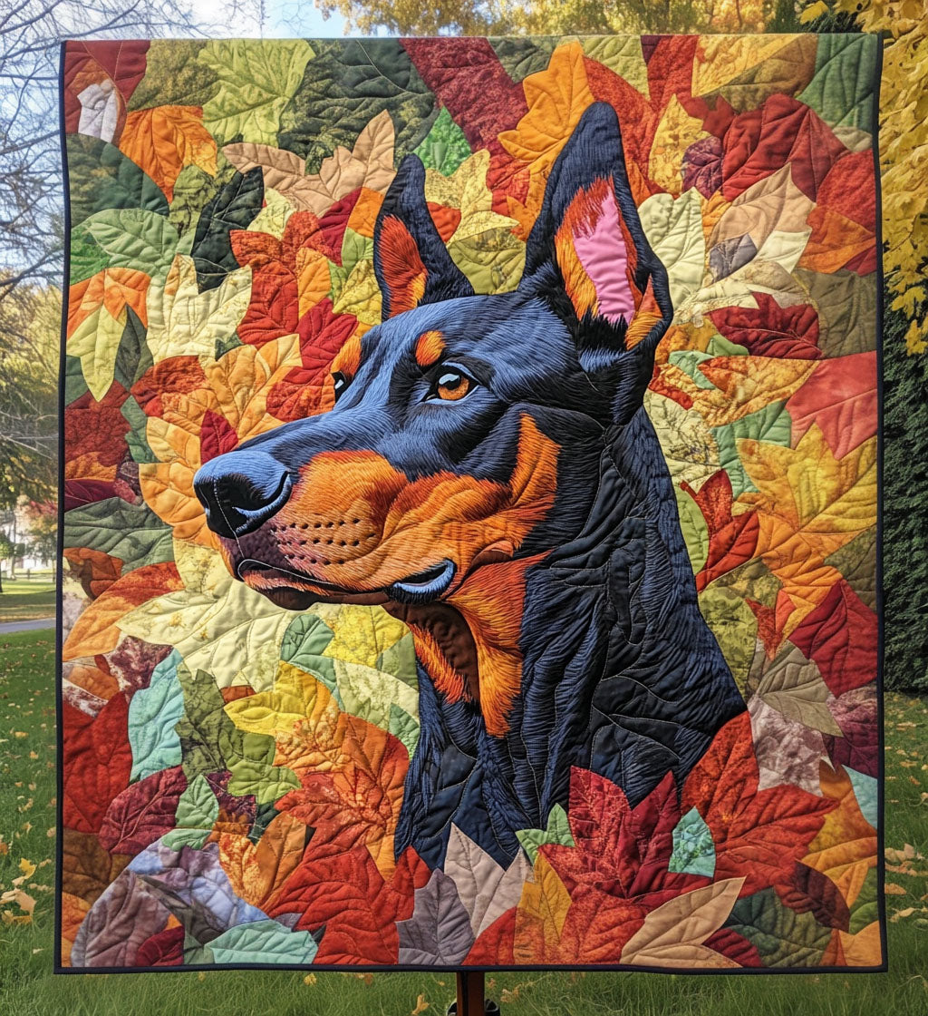 Majestic Dober Guard Quilted Blanket Xmas Present For Dog Lovers
