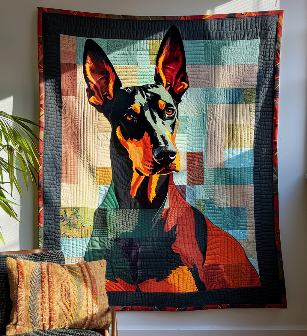Majestic Doberman Quilted Blanket Xmas Present For Dog Lovers
