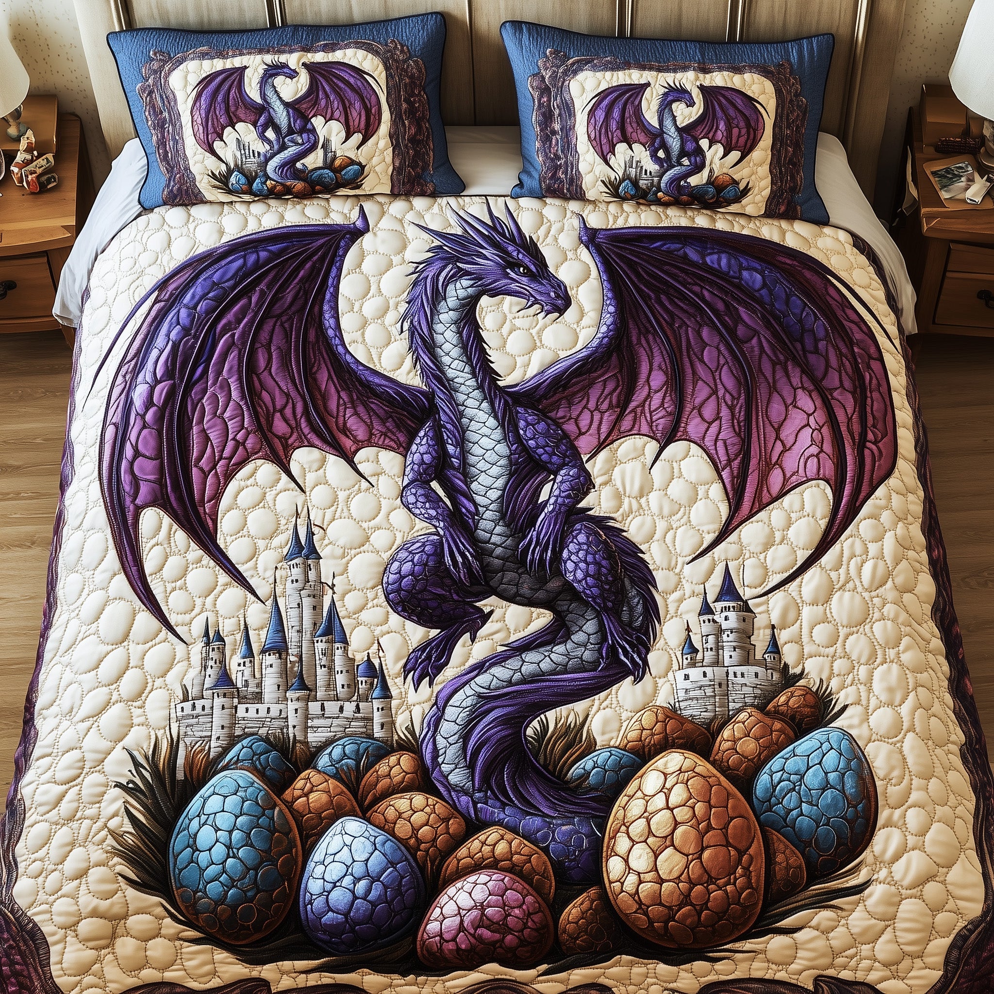 Majestic Dragon Legend Quilted Bedding Set Duvet Cover Merchandise Dragon Themed Gifts
