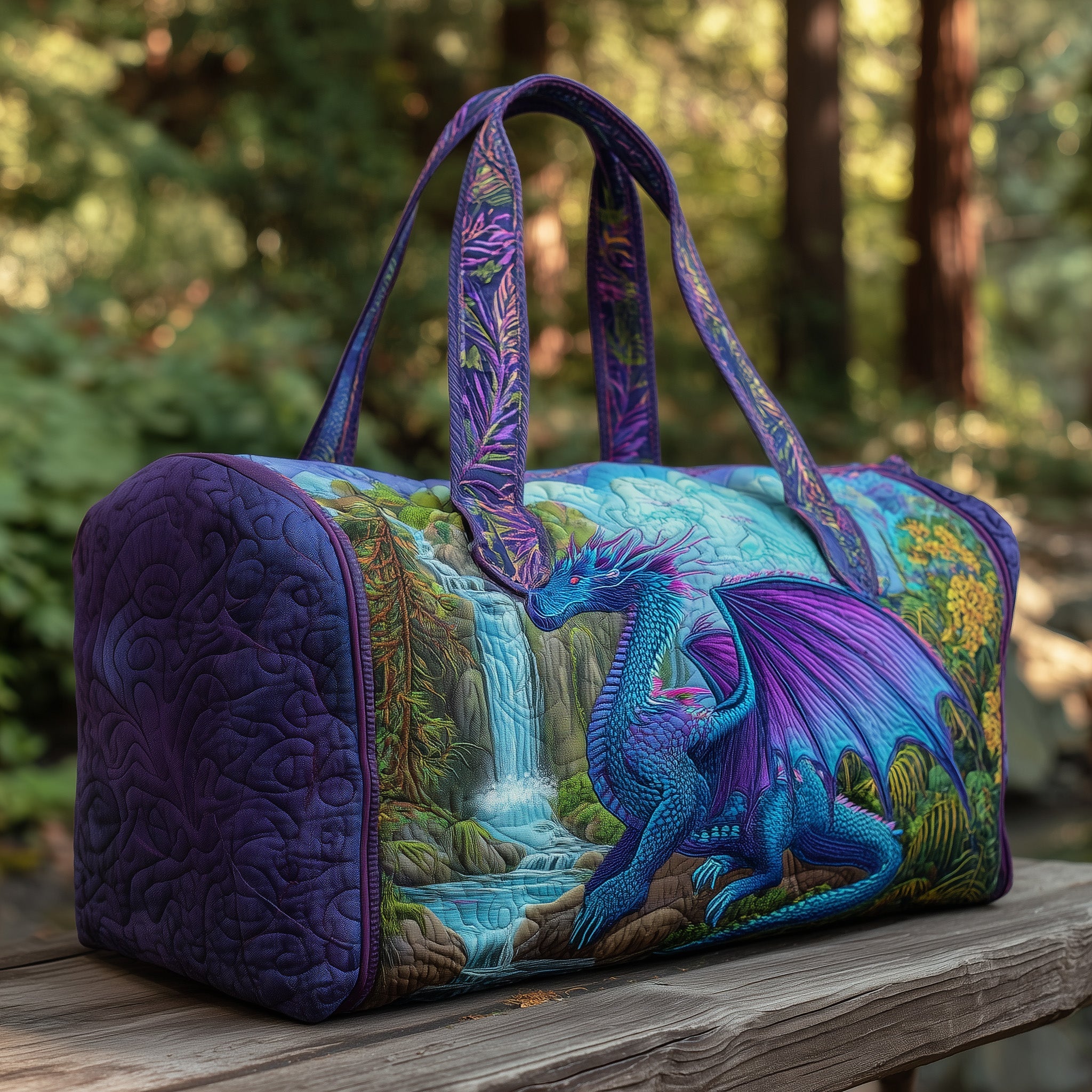 Majestic Dragon Quilted Duffle Bag Daily Essentials Organizer