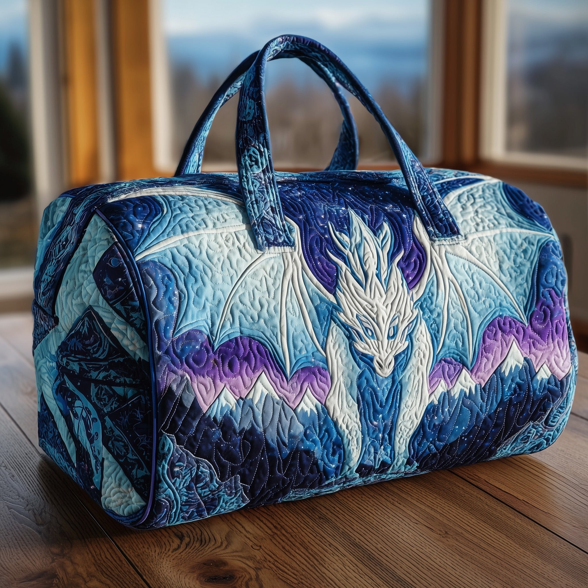 Majestic Dragon Quilted Dufle Bag Halloween Gift Idea