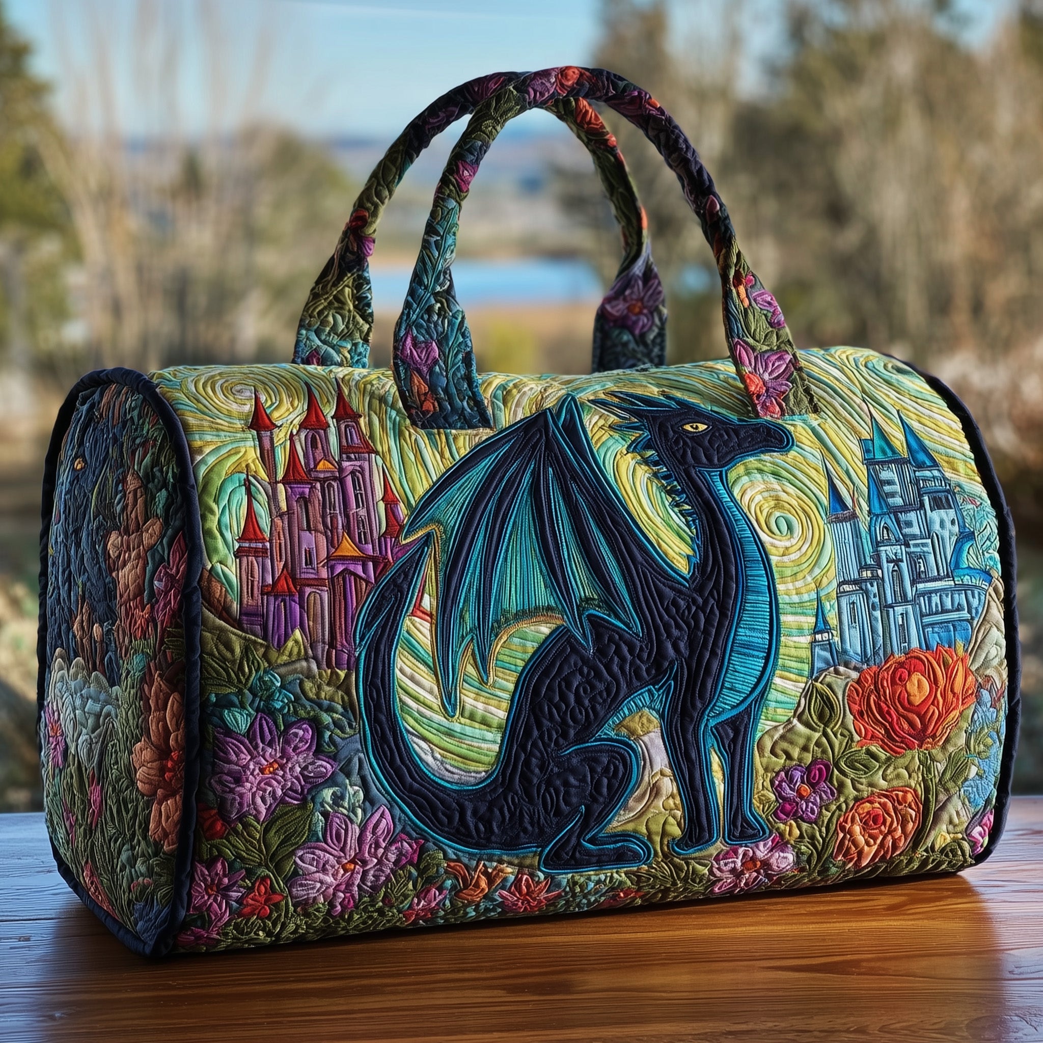 Majestic Dragon Quilted Dufle Bag Holiday Gift Idea