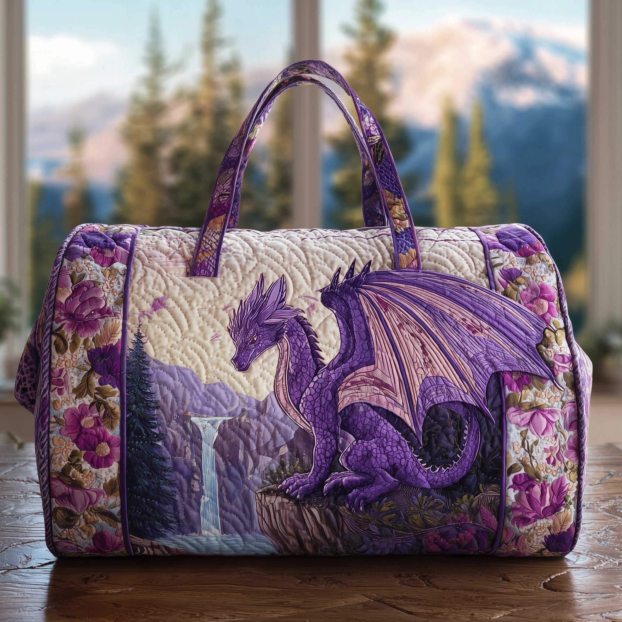 Majestic Dragon Quilted Dufle Bag Mother's Day Gift Idea
