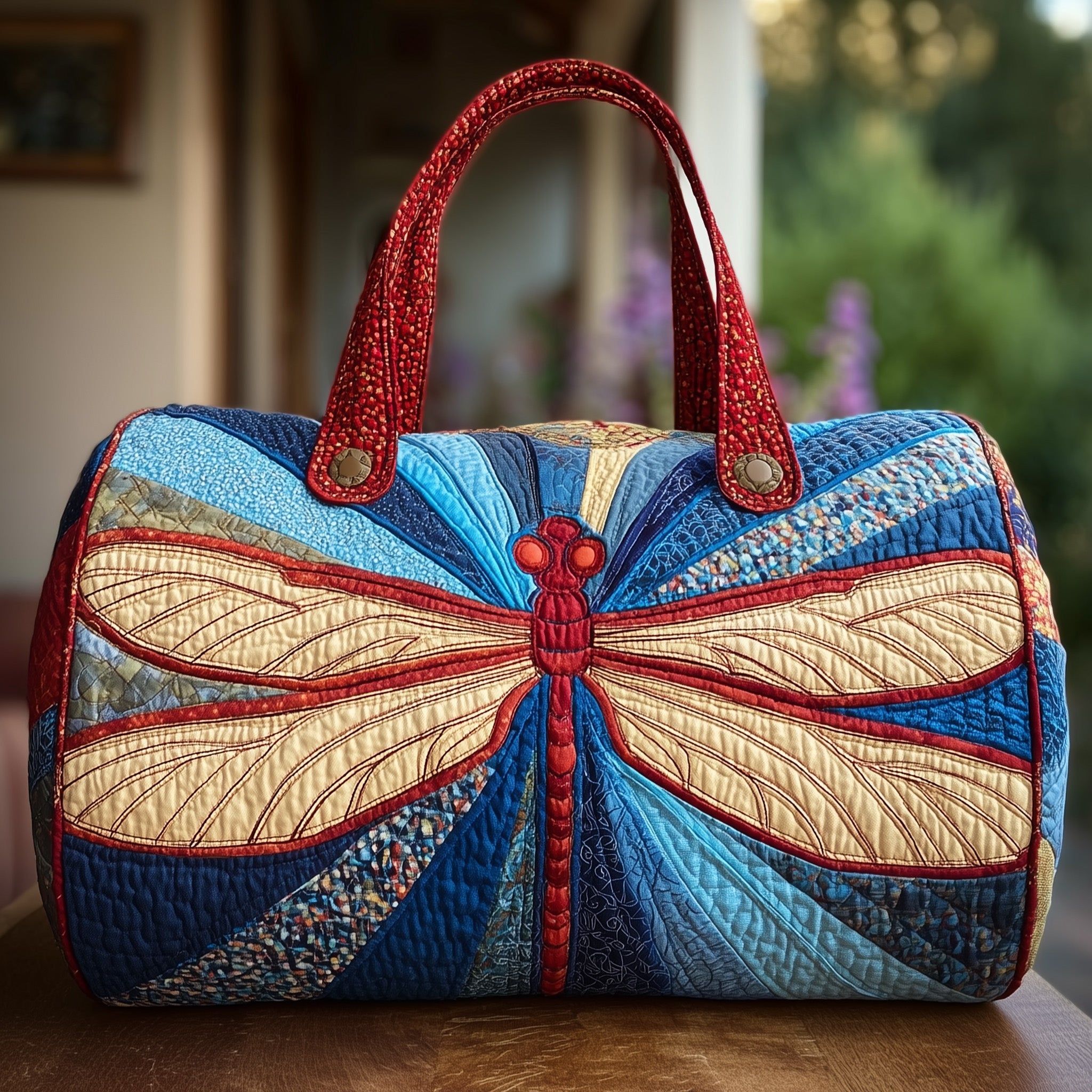 Majestic Dragonfly Quilted Duffle Bag Thanksgiving Gift Idea
