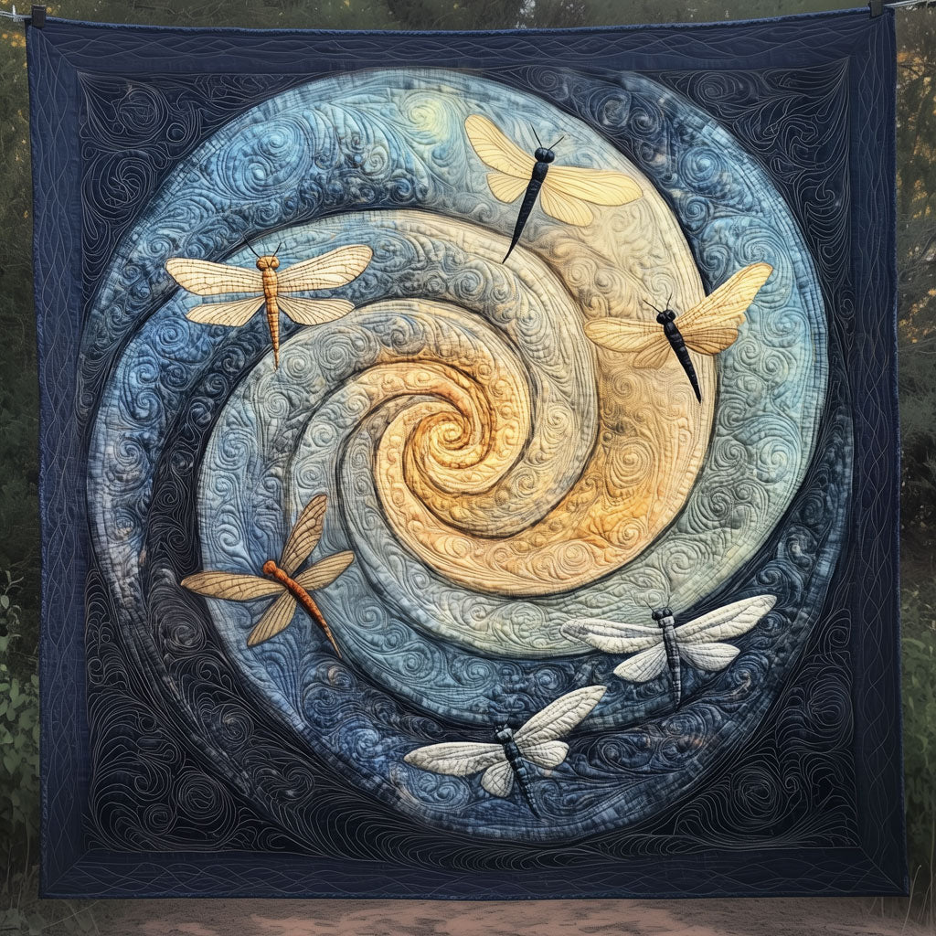 Majestic Dragonfly Transformation Quilt Cozy Quilt Blanket for Winter Relaxation