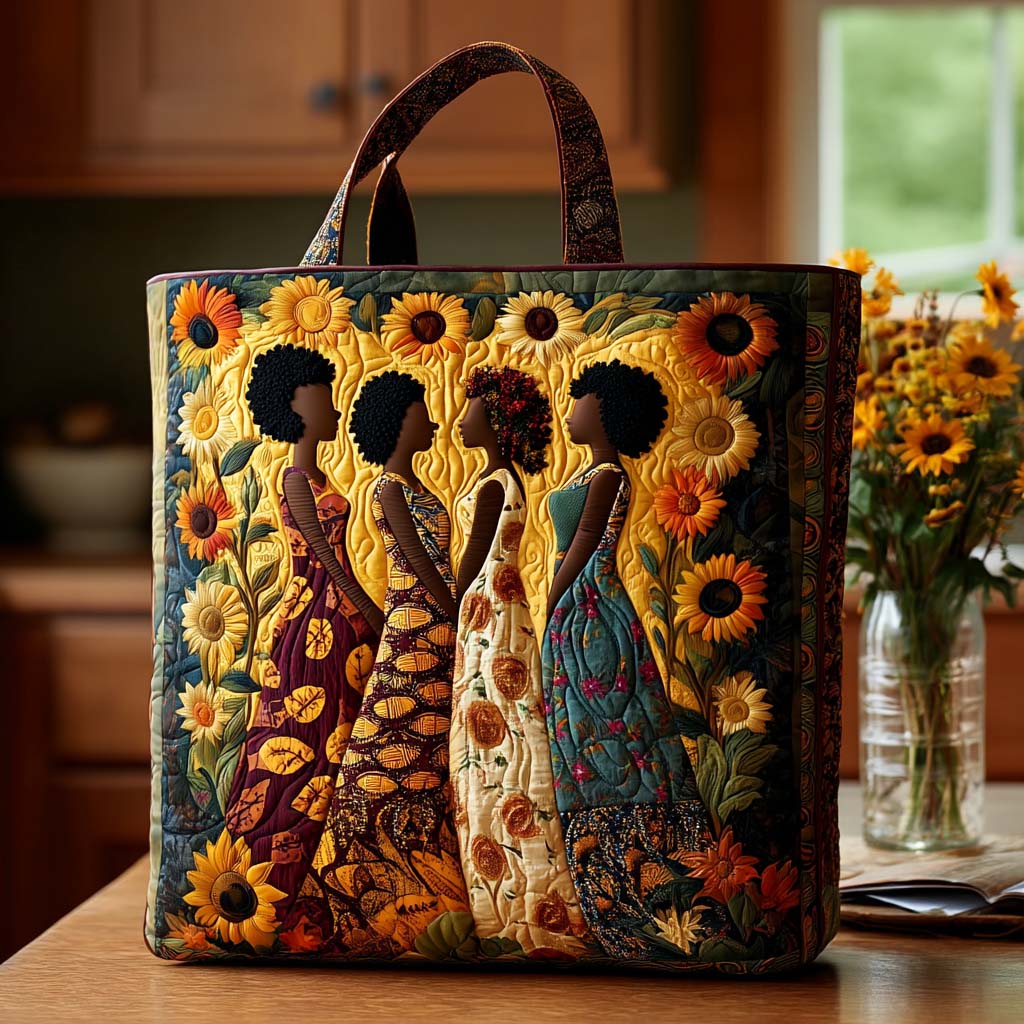 Majestic Ebony Glow Quilted Tote Bag Best Melanin Gifts For Ladies