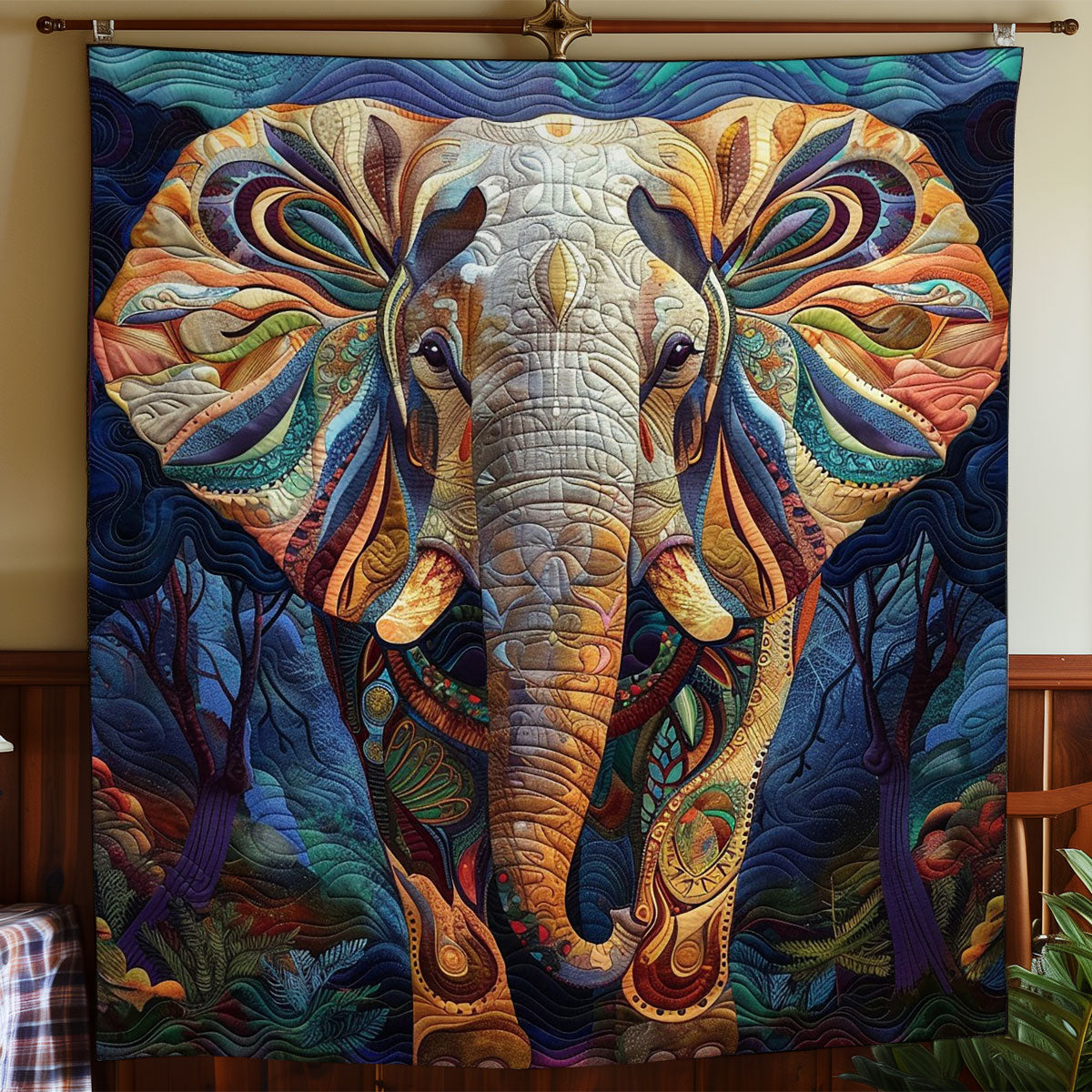 Majestic Elephant Quilt Blanket Throws And Blankets Good Family Christmas Present
