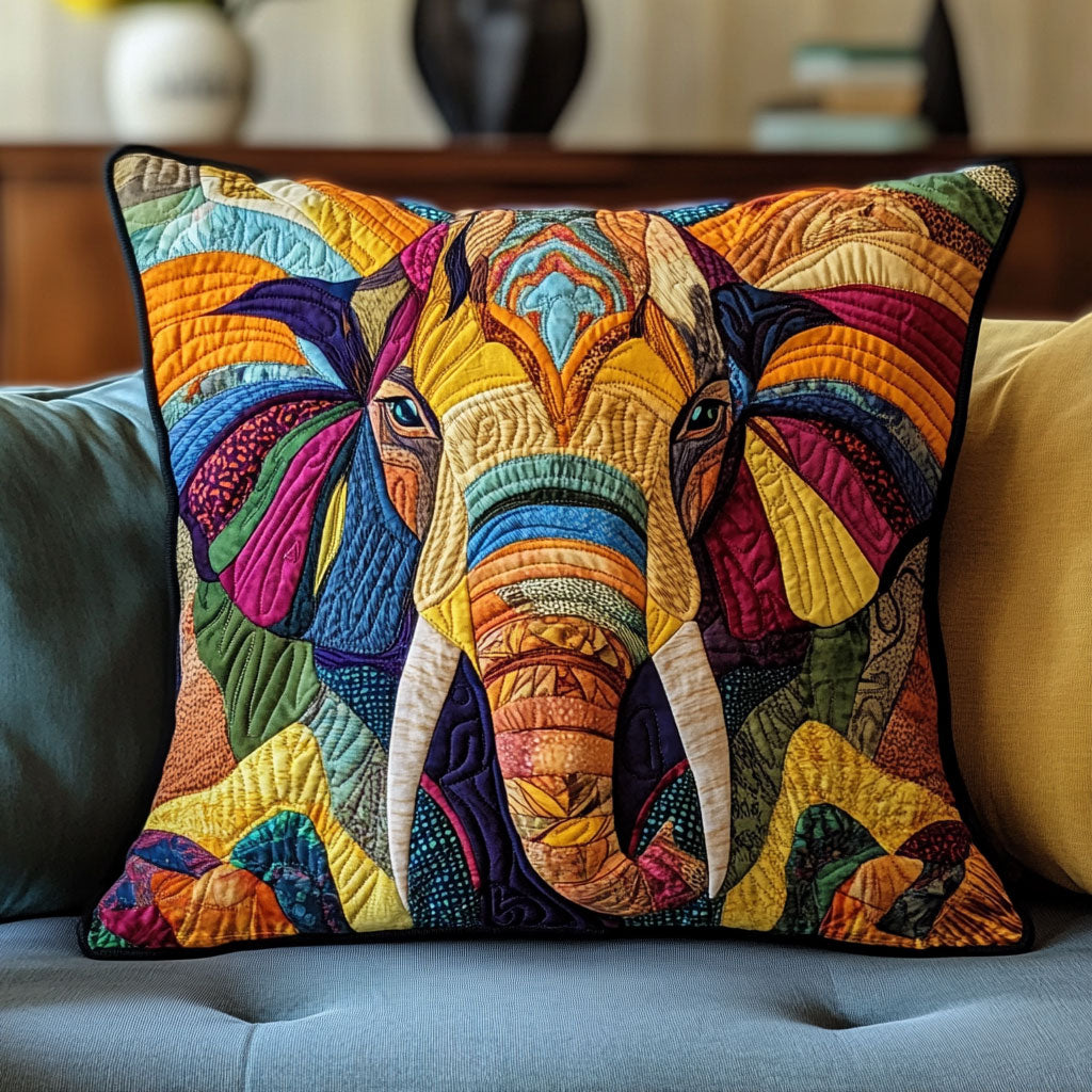 Majestic Elephant Quilt Pillow Case Warm and Comfy Pillowcase Gift for Winter Nights