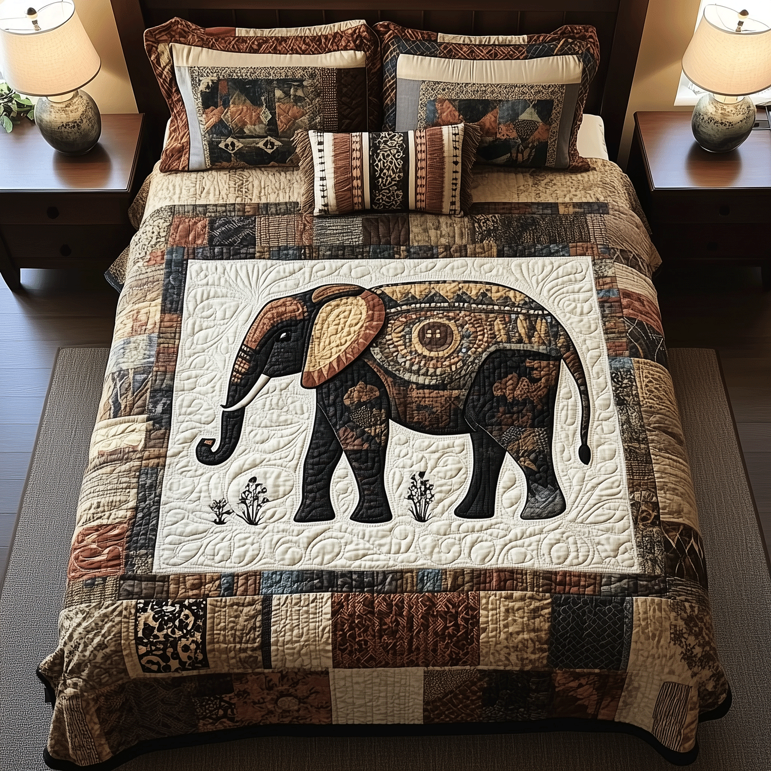 Majestic Elephant Quilted Bedding Set Thoughtful Bedroom Gift Idea for Any Occasion