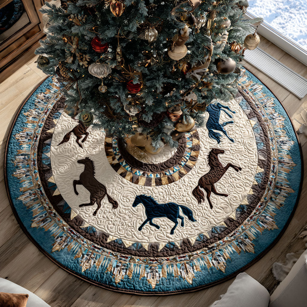 Majestic Gallop Christmas Quilted Tree Skirt Holiday Decorations Horse Related Christmas Gifts