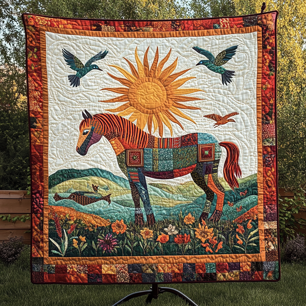Majestic Gallop Quilted Blanket Best Throw Blanket Christmas Presents For Horse Lovers