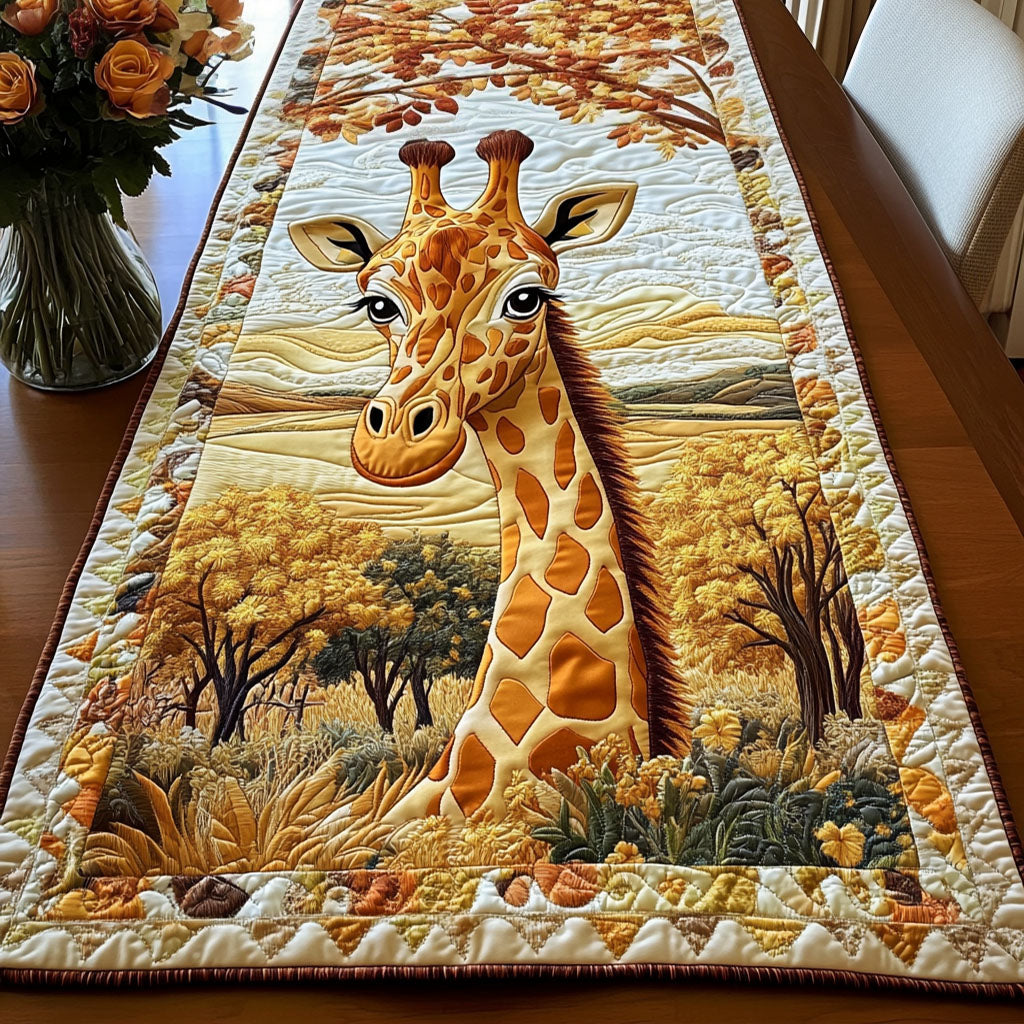 Majestic Giraffe Portrait Quilted Table Runner Dining Room Centerpieces Gift Ideas For Giraffe Lovers