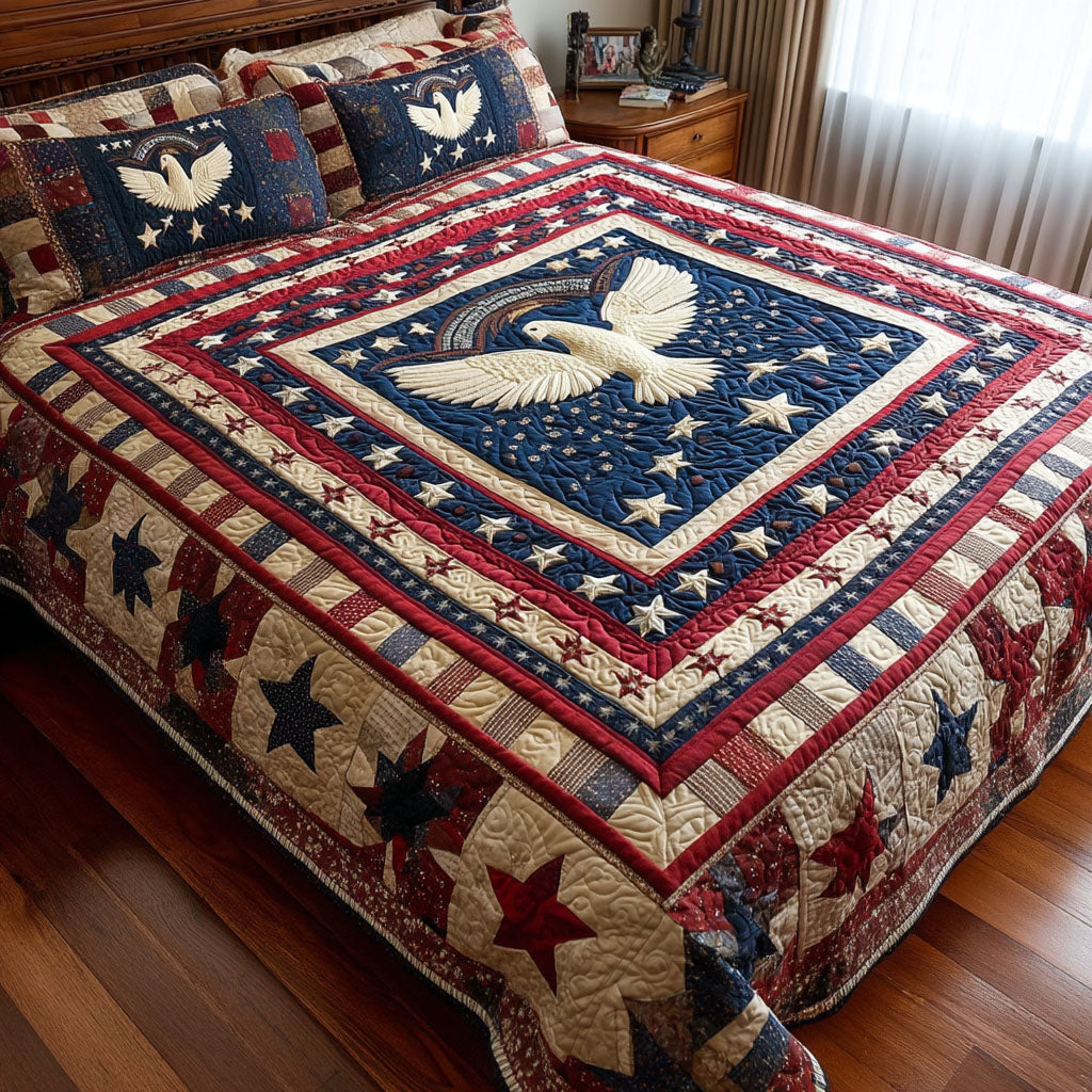 Majestic Glory Quilted Bedding Set Patriotic Bedroom Ideas Cool Family Gifts For Christmas