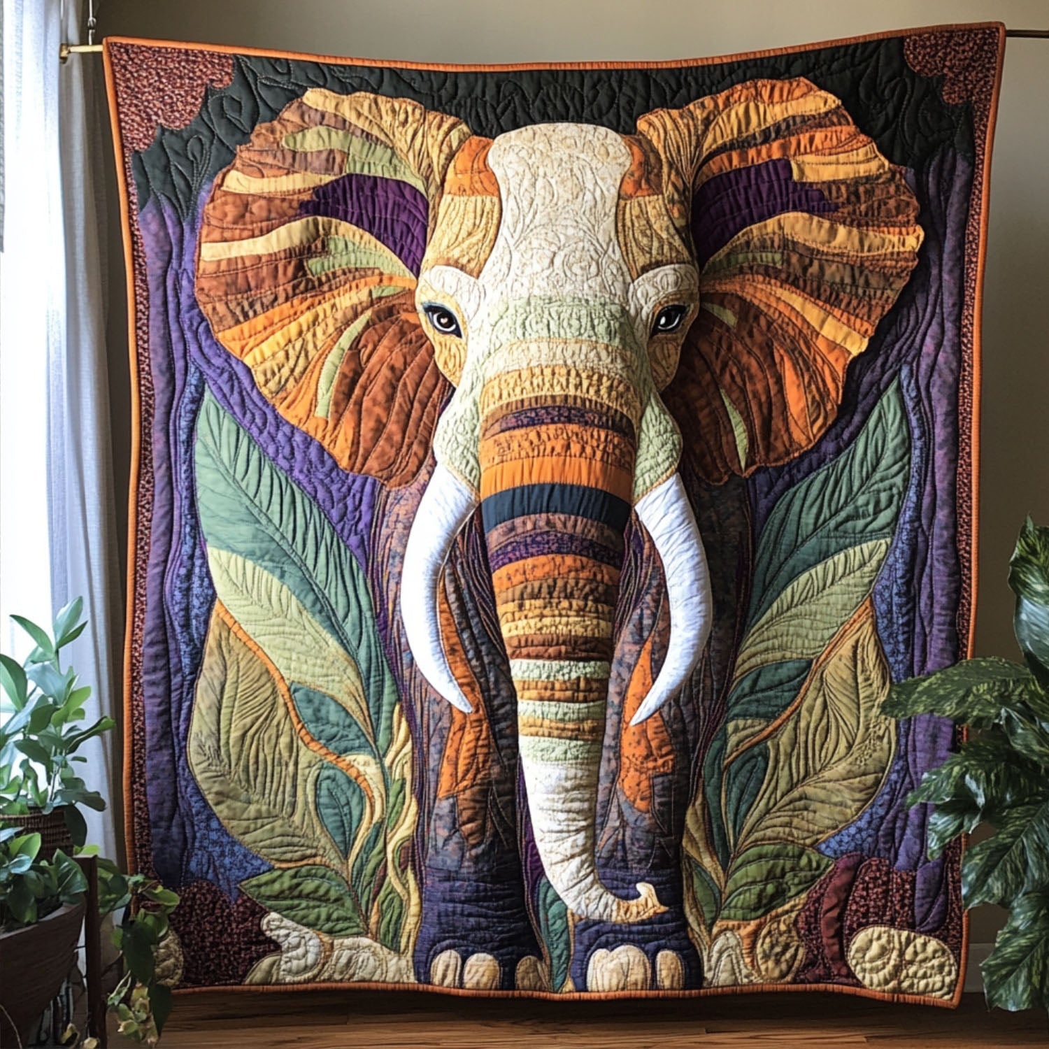 Majestic Guardians Quilted Blanket Sofa Couch Throw Blanket Gifts For Elephant Lovers