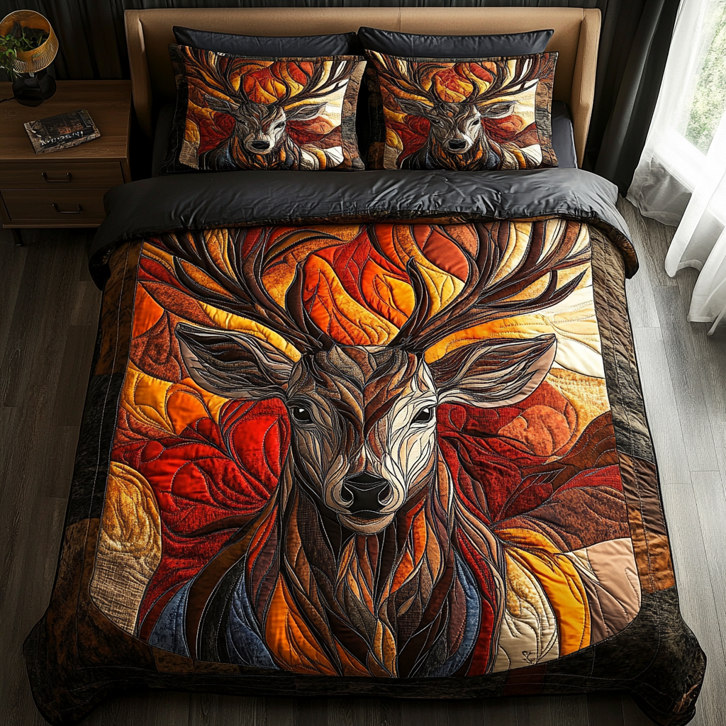 Majestic Herd Quilted Bedding Set Cool Bedroom Decor Christmas Gifts For Deer Hunters