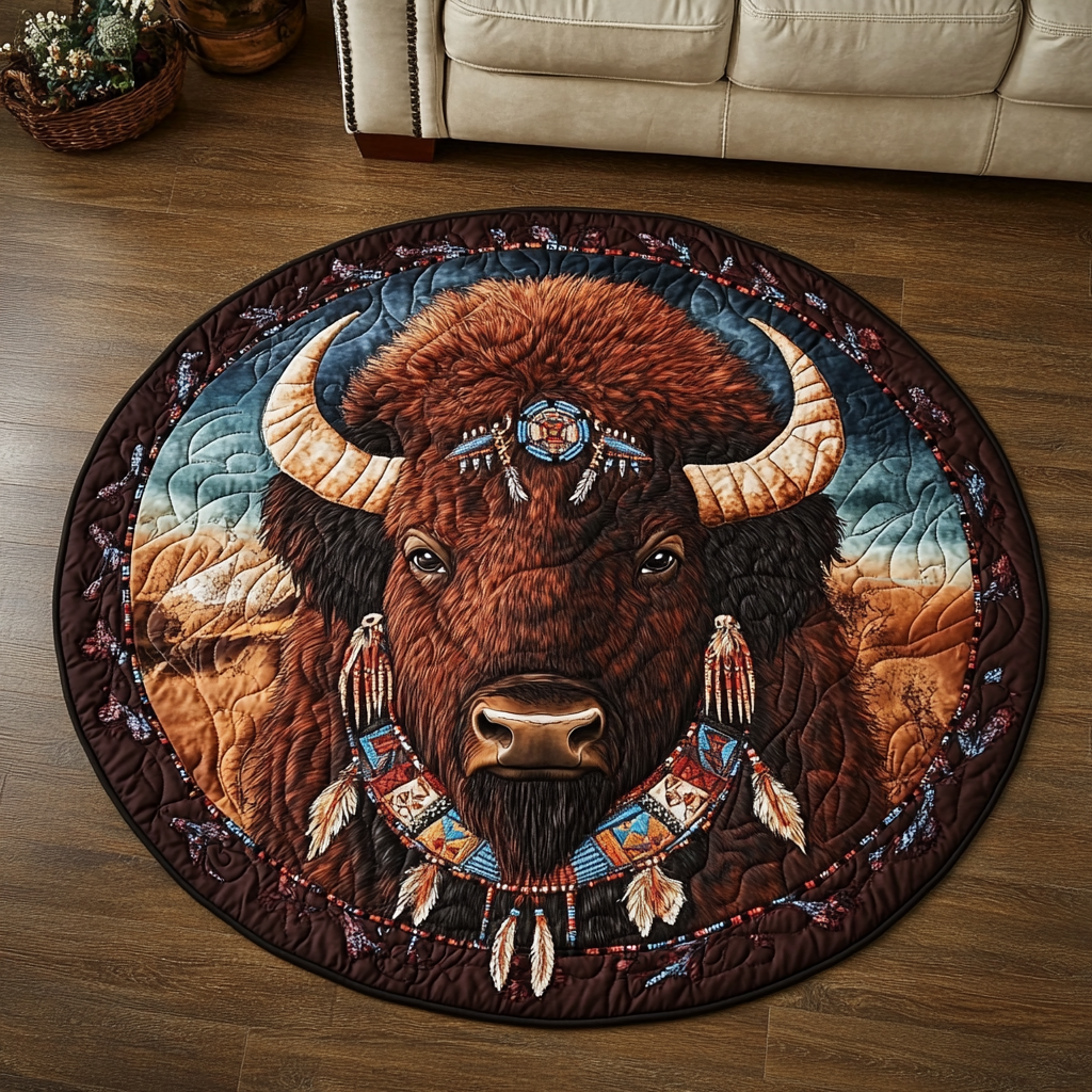 Majestic Horns Quilted Round Mat Entryway Design Ideas Gifts For Bird Feeder Lovers