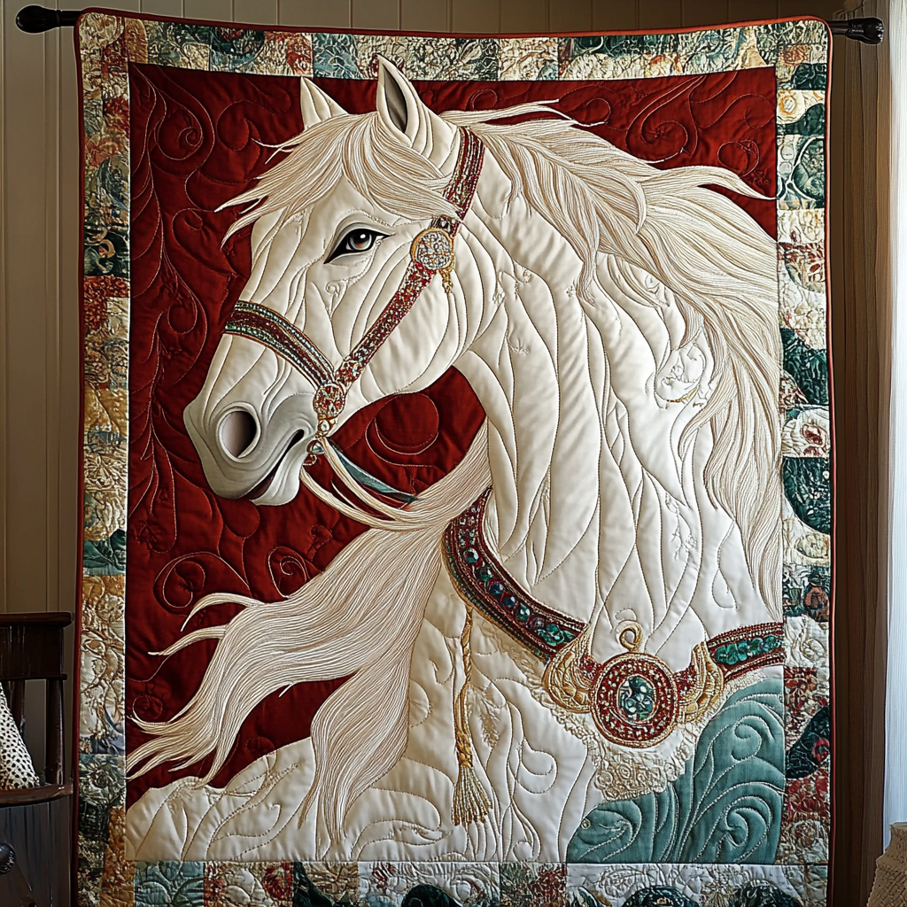 Majestic Horse Quilted Blanket Best Couch Throw Blanket Cool Gifts For Lion Lovers