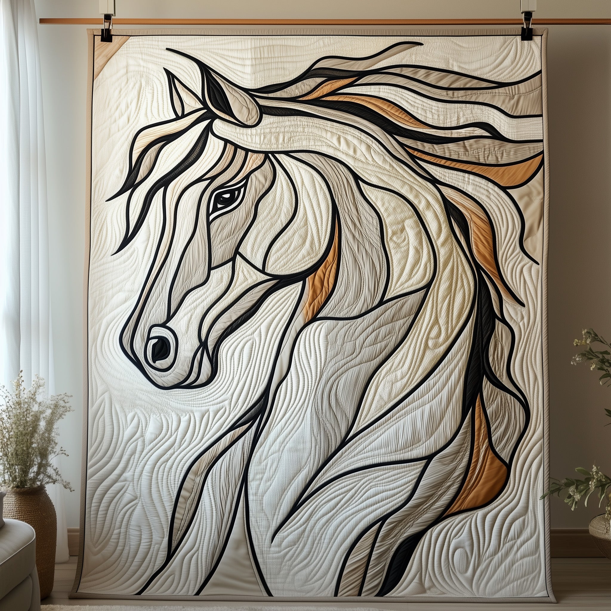 Majestic Horse Quilted Blanket Cute Soft BlanketGreat Gifts For Horse Owners