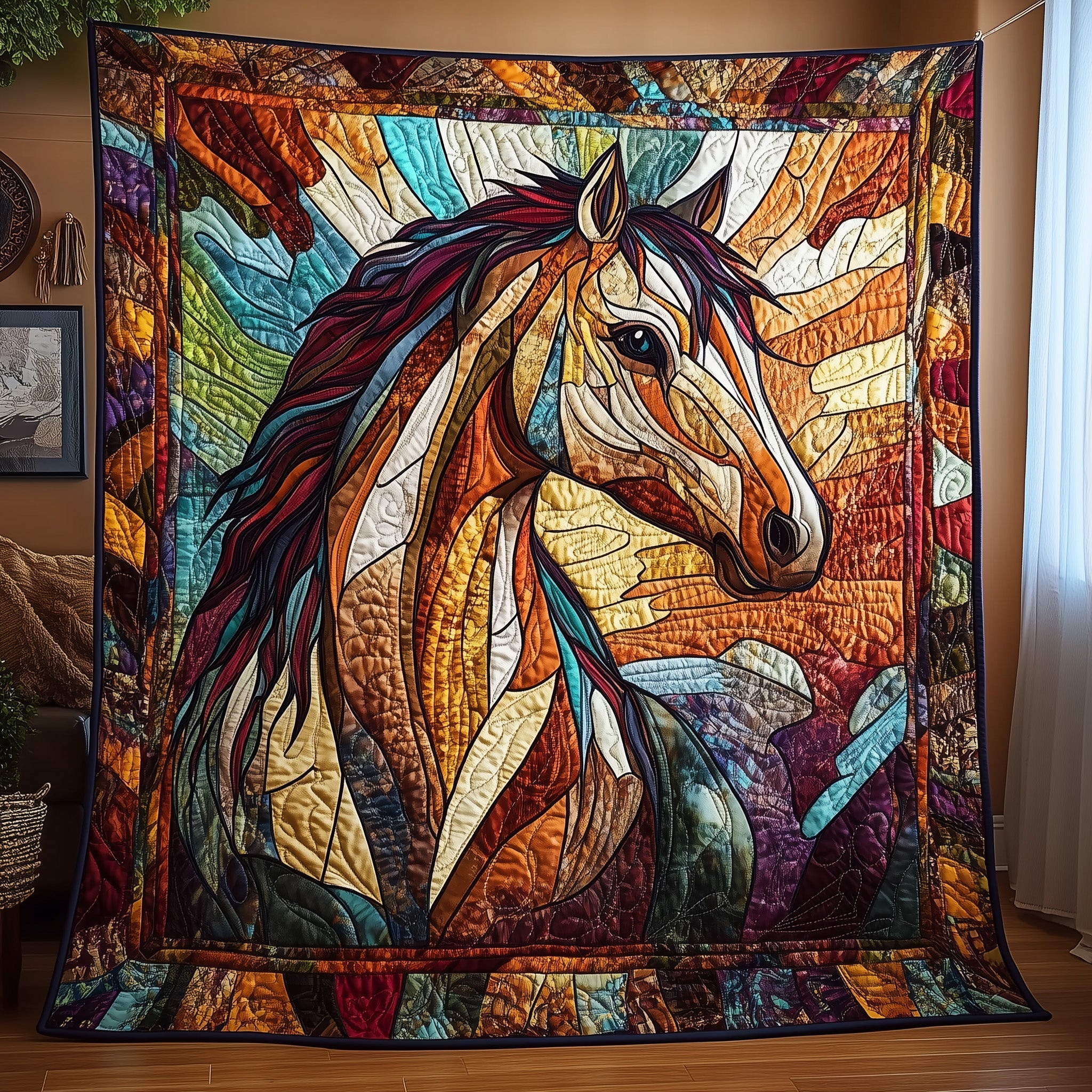 Majestic Horse Quilted Blanket Cute Soft BlanketUseful Gifts For Horse Owners