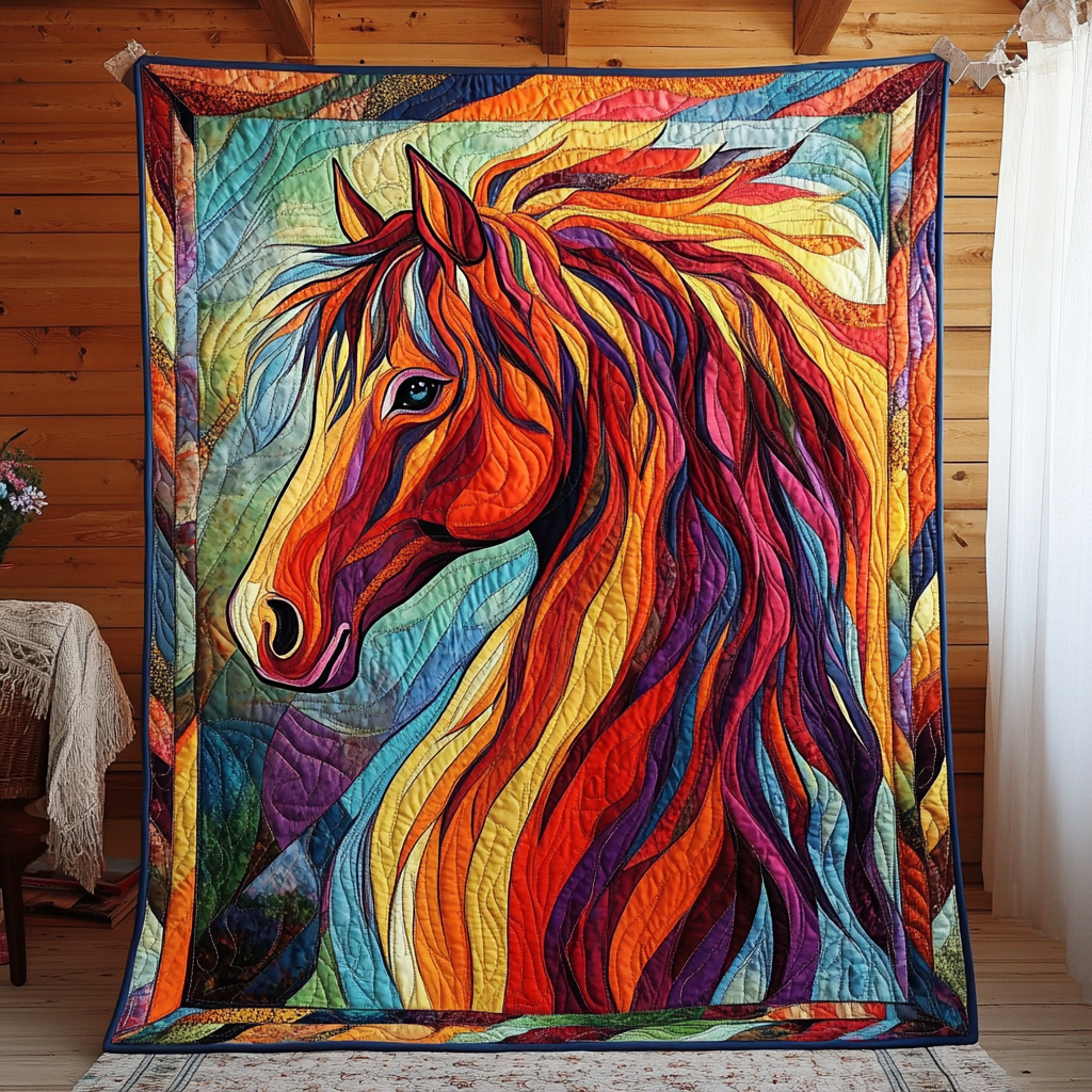 Majestic Horse Quilted Blanket Gift For Horse Lover