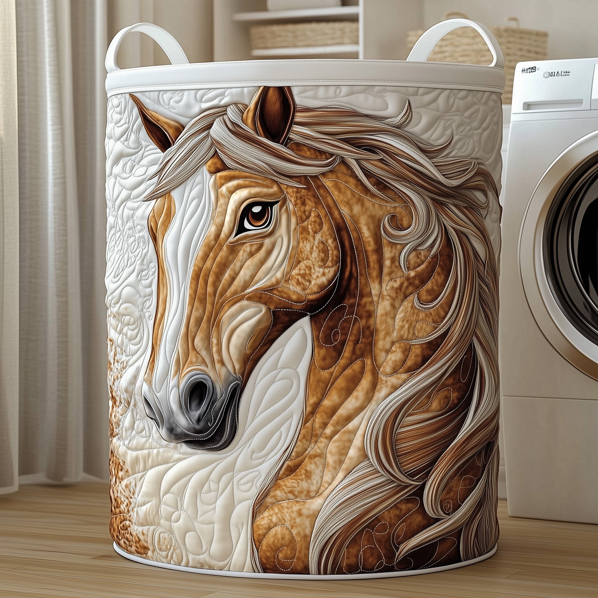 Majestic Horse Quilted Laundry Basket Cool Gifts For Horse Lovers