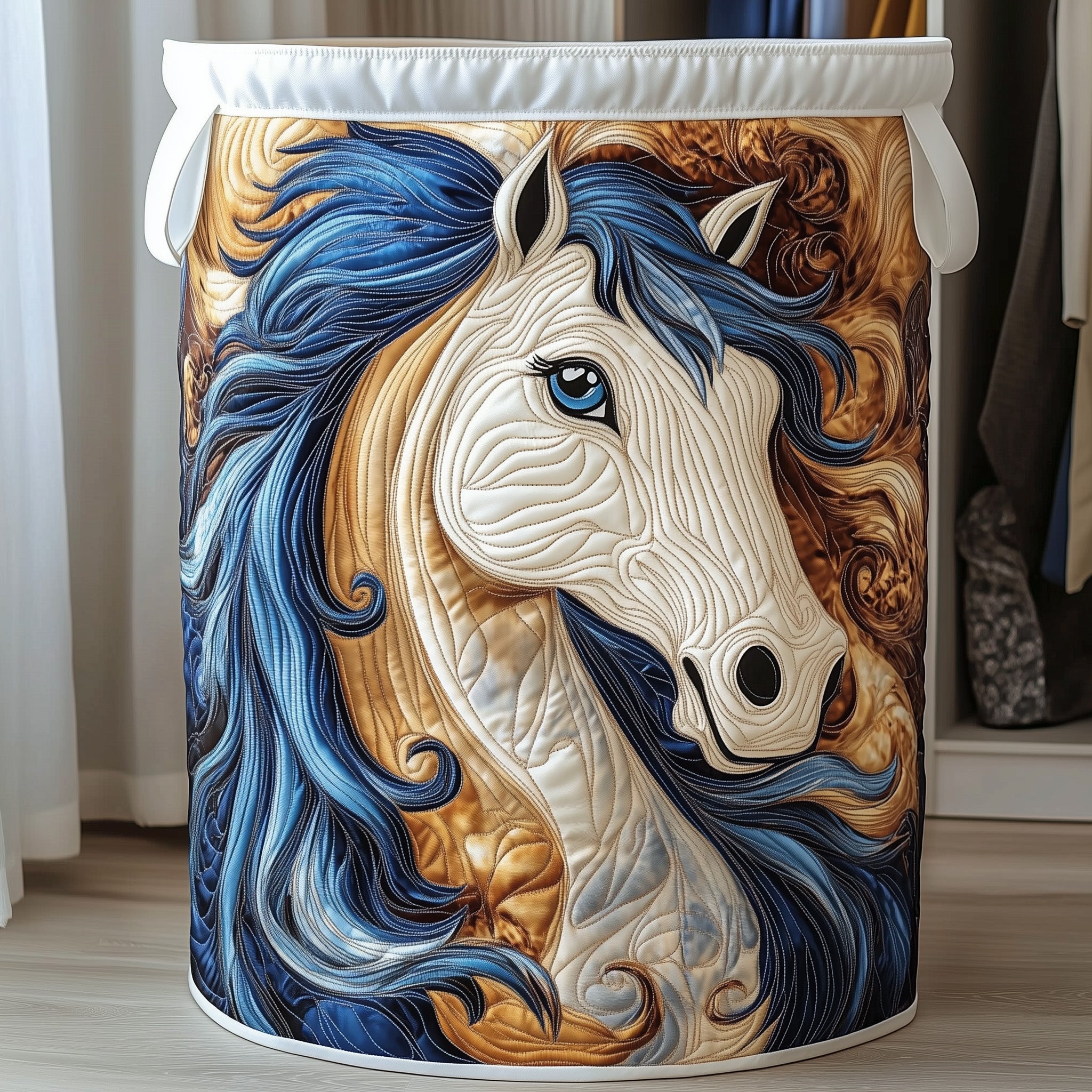 Majestic Horse Quilted Laundry Basket Horsey Christmas Gifts