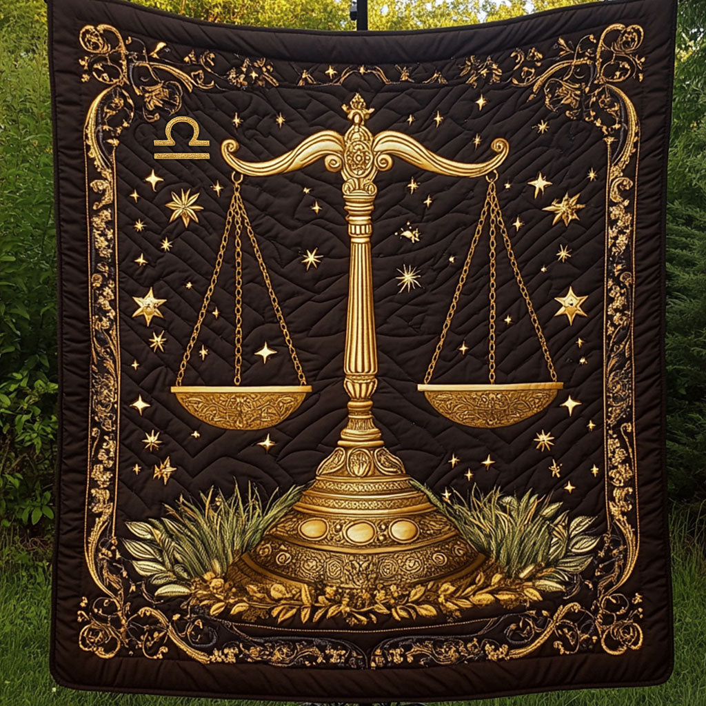 Majestic Libra Balance Quilted Blanket Best Couch Throw Blanket Libra Gifts For Her