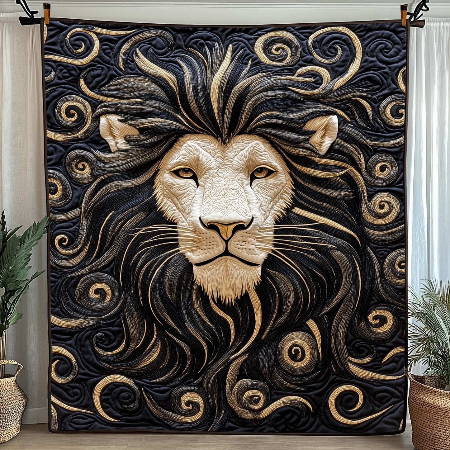 Majestic Lion King Quilted Blanket Cute Soft BlanketBest Gifts For Lion Lovers For Him