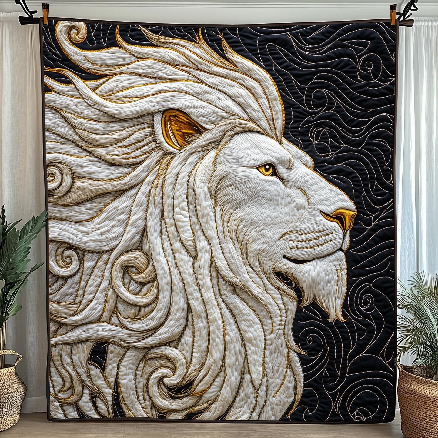 Majestic Lion King Quilted Blanket Cute Soft BlanketBirthday Gifts For Lion Lovers