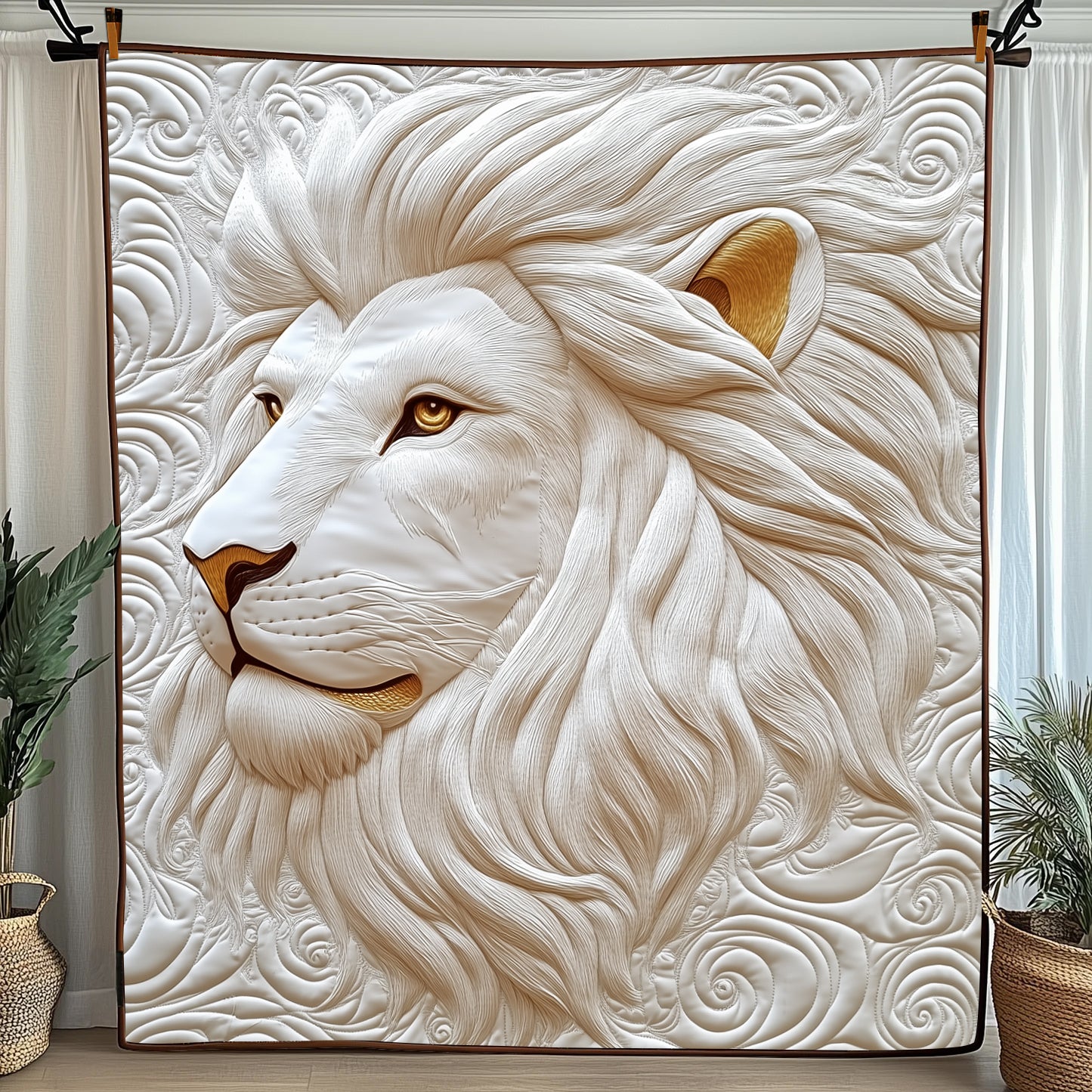 Majestic Lion King Quilted Blanket Cute Soft BlanketLion Christmas Gifts For Husband