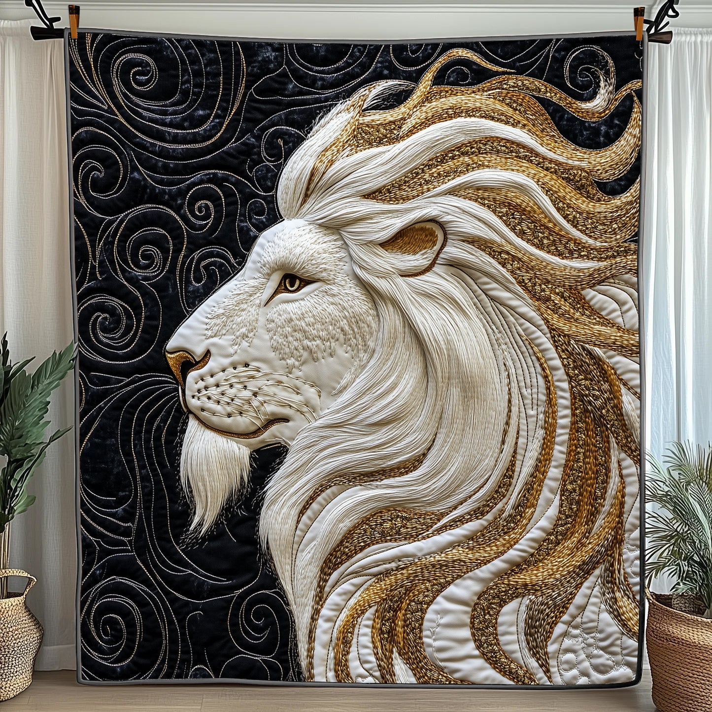 Majestic Lion King Quilted Blanket Cute Soft BlanketLion Lover Gift Ideas
