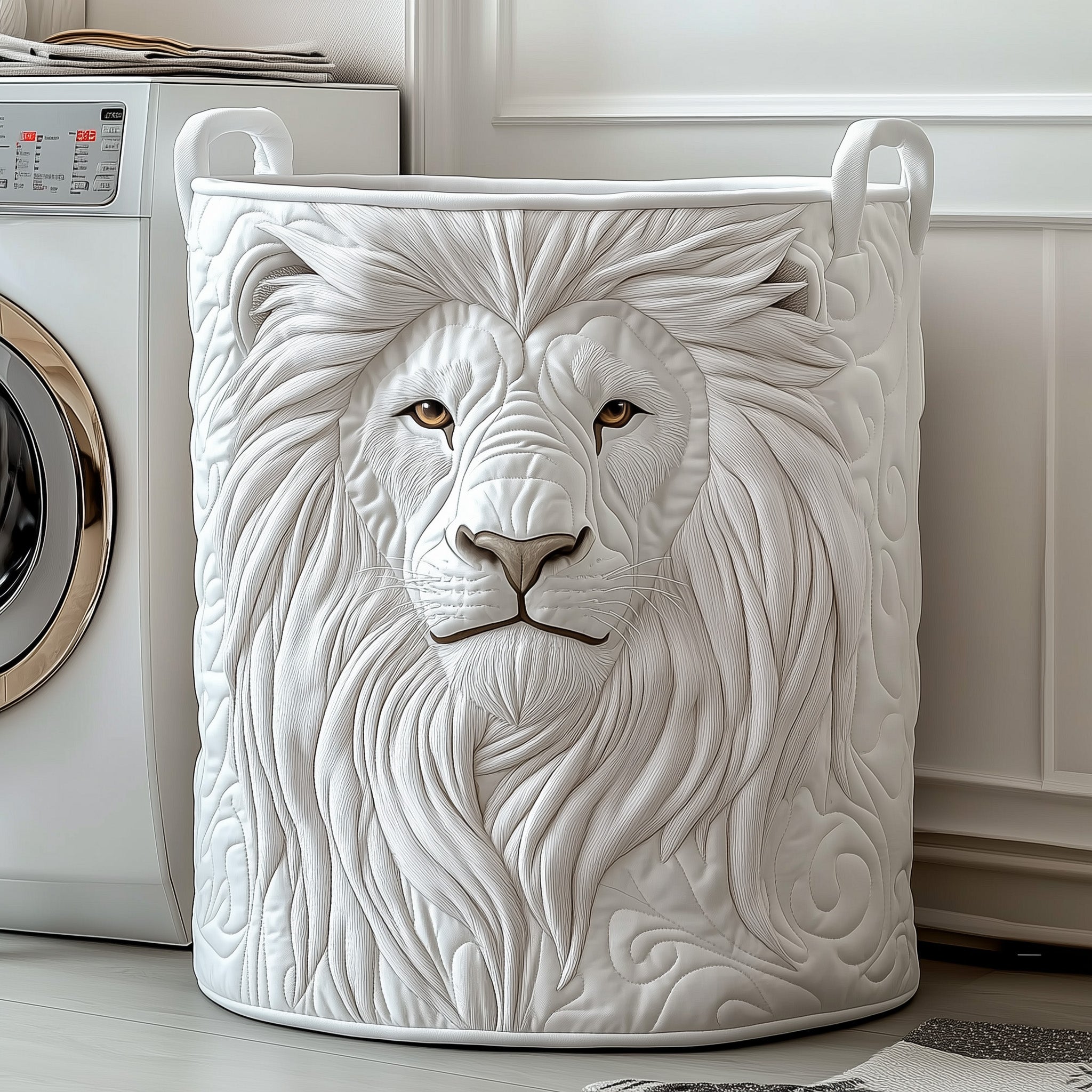 Majestic Lion Quilted Laundry Basket Christmas Gift For Lion Lovers