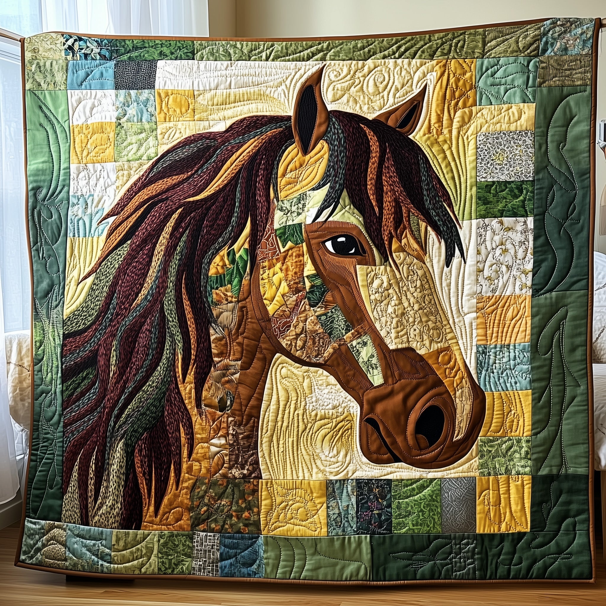 Majestic Mane Quilted Blanket Cute Soft BlanketGood Gifts For Horse Lovers