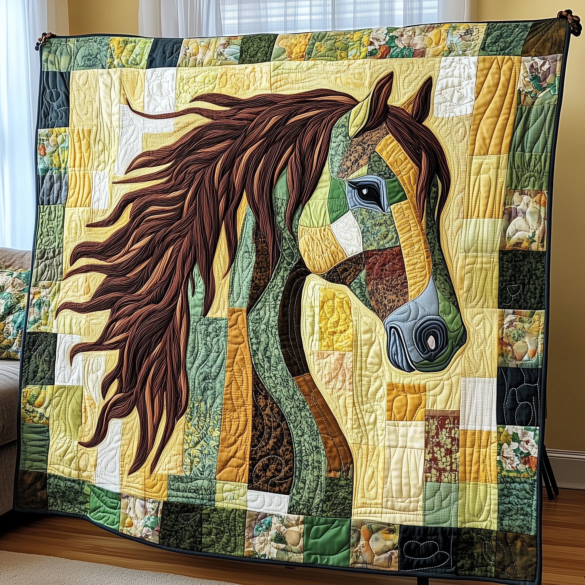 Majestic Mane Quilted Blanket Cute Soft BlanketHorse Gifts For Equestrian Riders