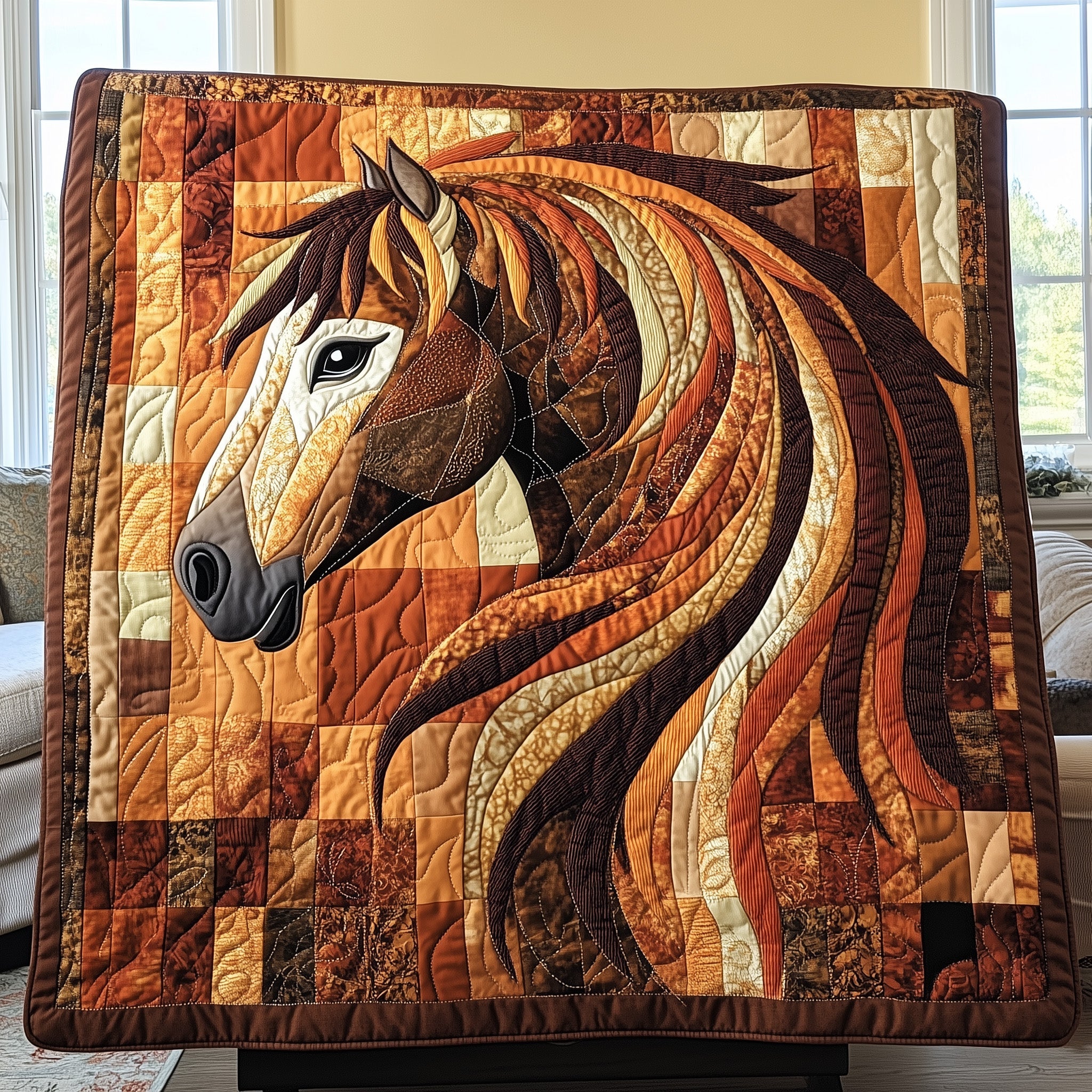 Majestic Mane Quilted Blanket Cute Soft BlanketHorsey Gifts For Friends