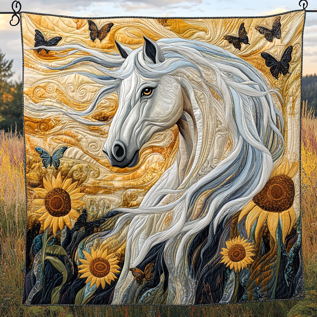 Majestic Mane Quilted Blanket Equestrian Birthday Gifts