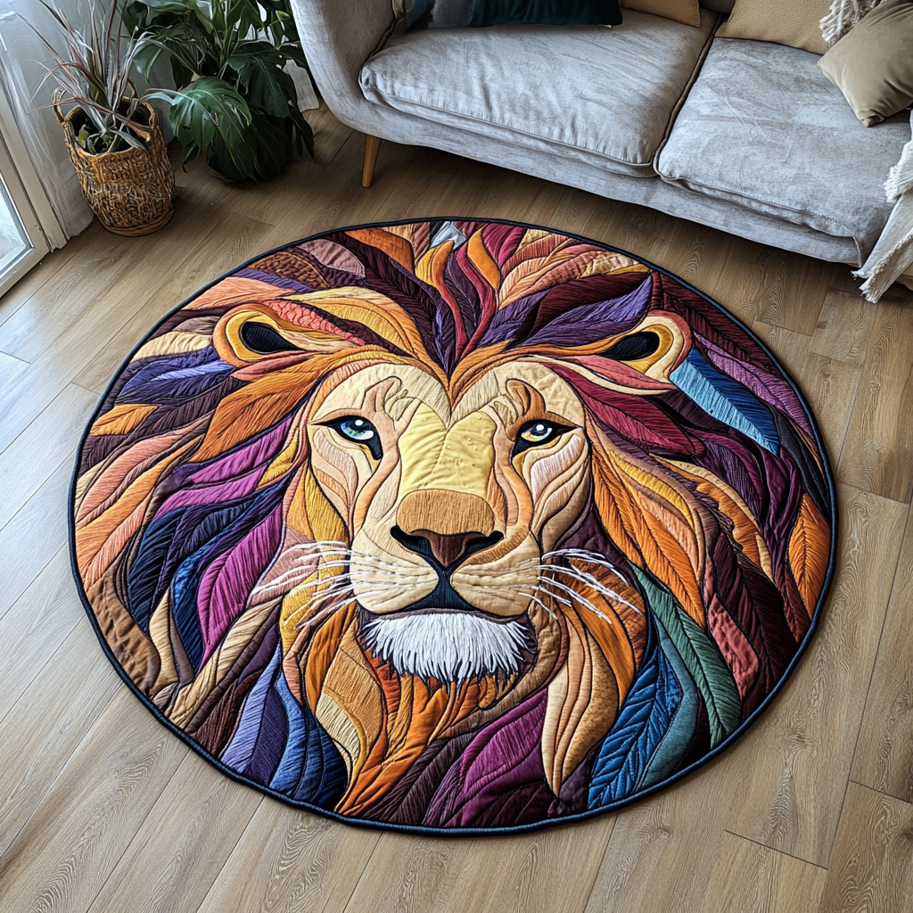 Majestic Mane Quilted Round Mat Front Entryway Ideas Awesome Gifts For Lion Lovers