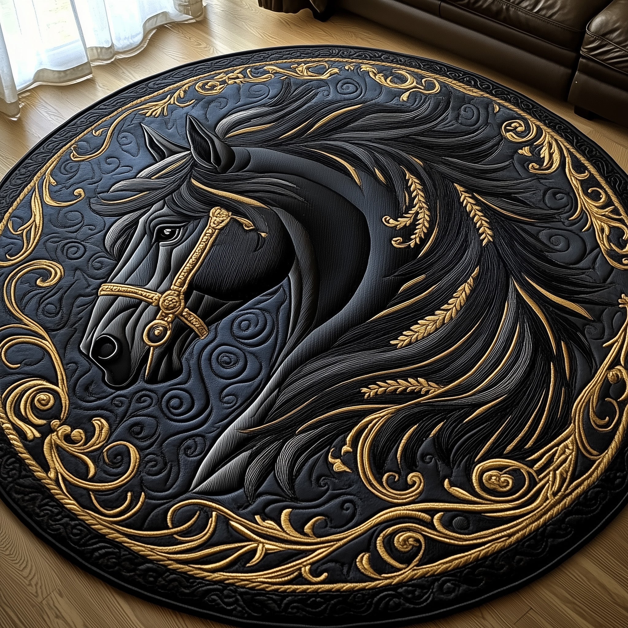 Majestic Mane Quilted Round Mat Gftotp5705 Gift For Boyfriend
